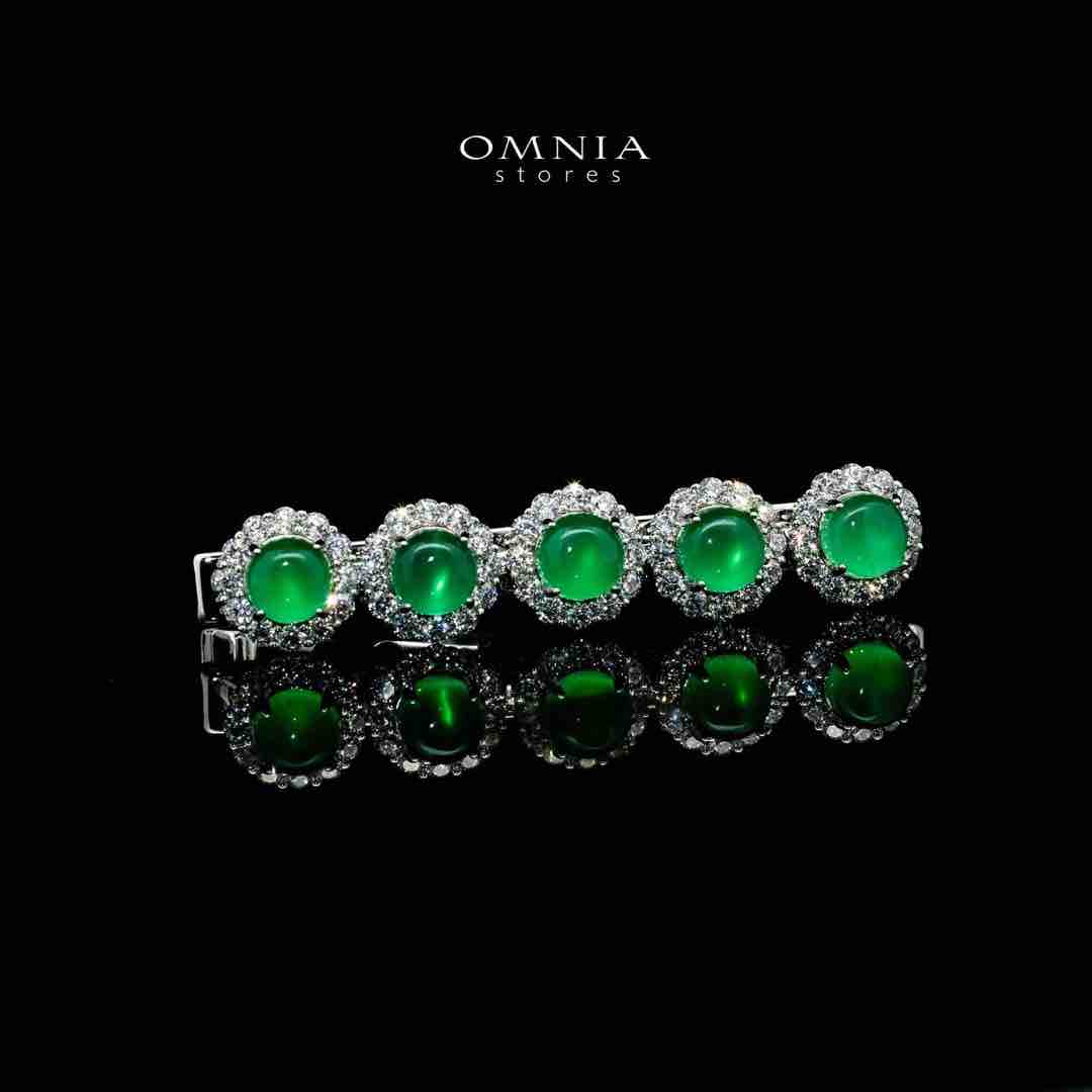 Omnia Anum Green Hair Clip In 925 Silver High Quality Lab Crafted Stones - OMNIASTORES UAE