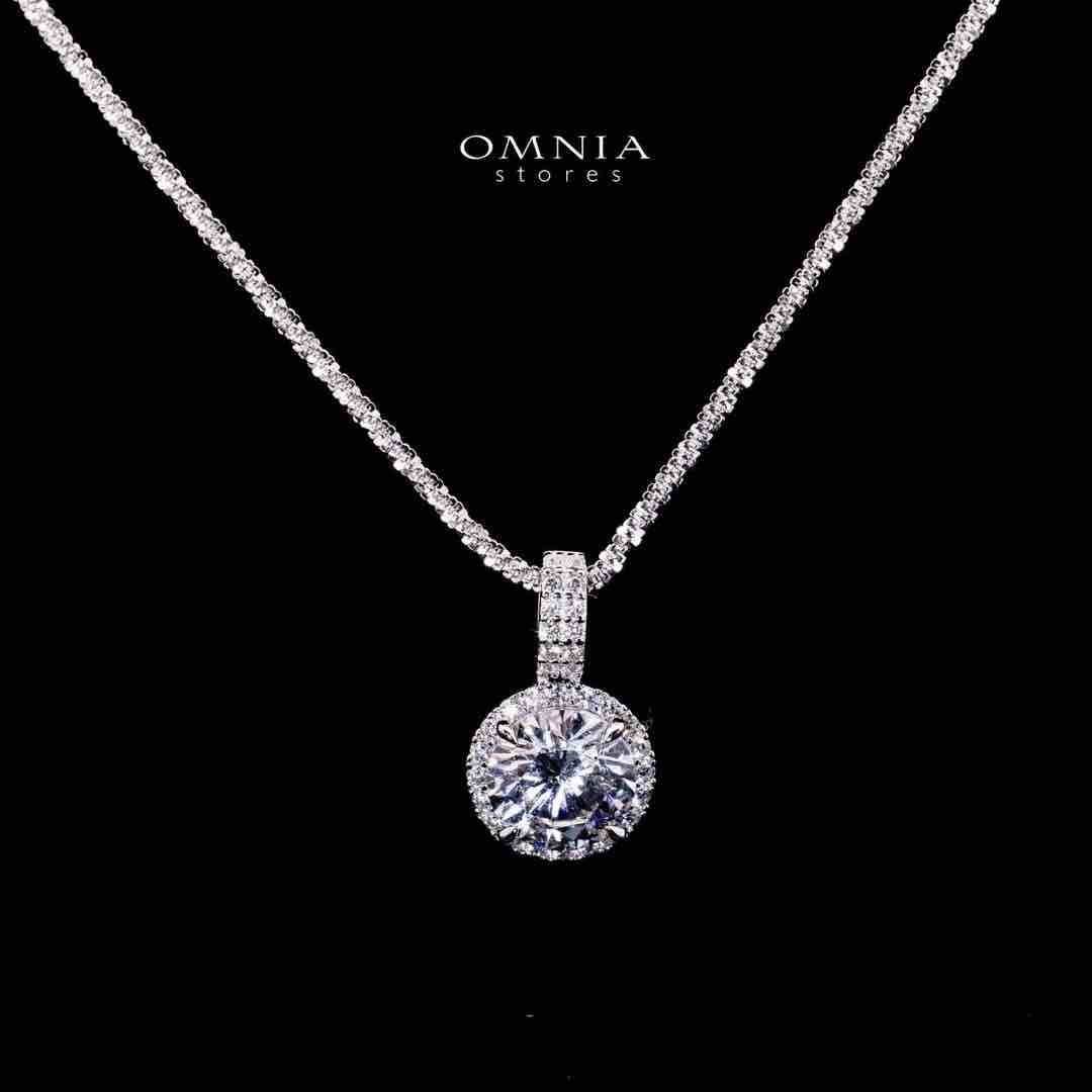 Omnia Falisha White Pendant Necklace In 925 Silver High Quality Certified Lab Crafted Stones - OMNIASTORES UAE