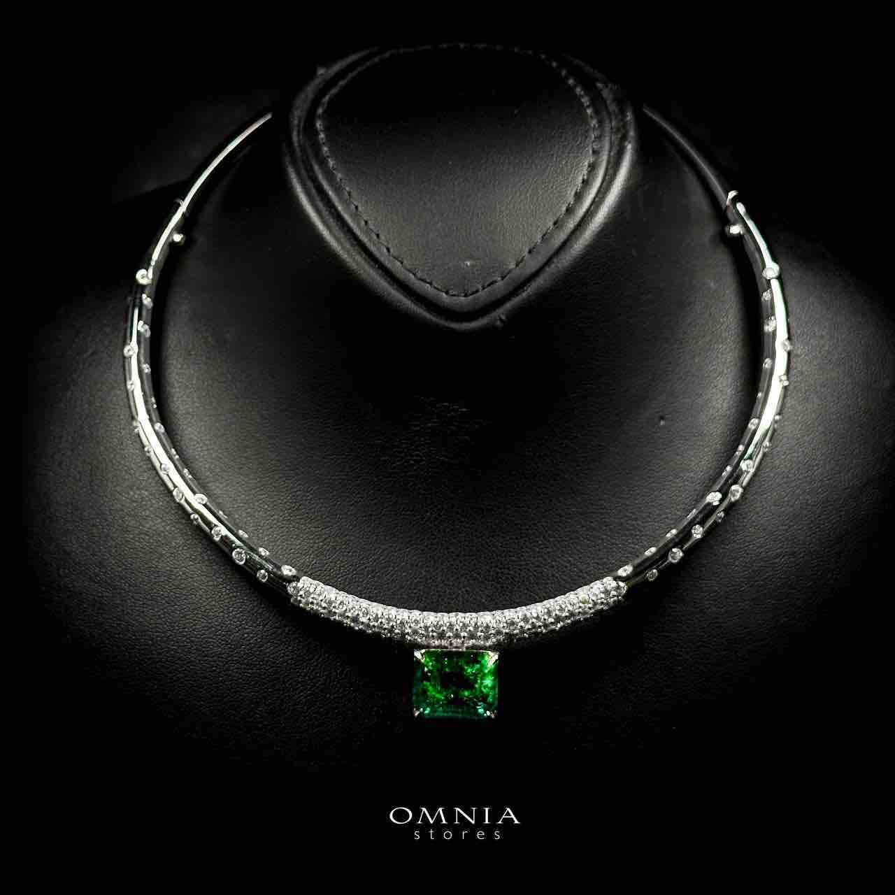Omnia Kouther Green Necklace In 925 Silver High Quality Certified Lab Crafted Stones - OMNIASTORES UAE
