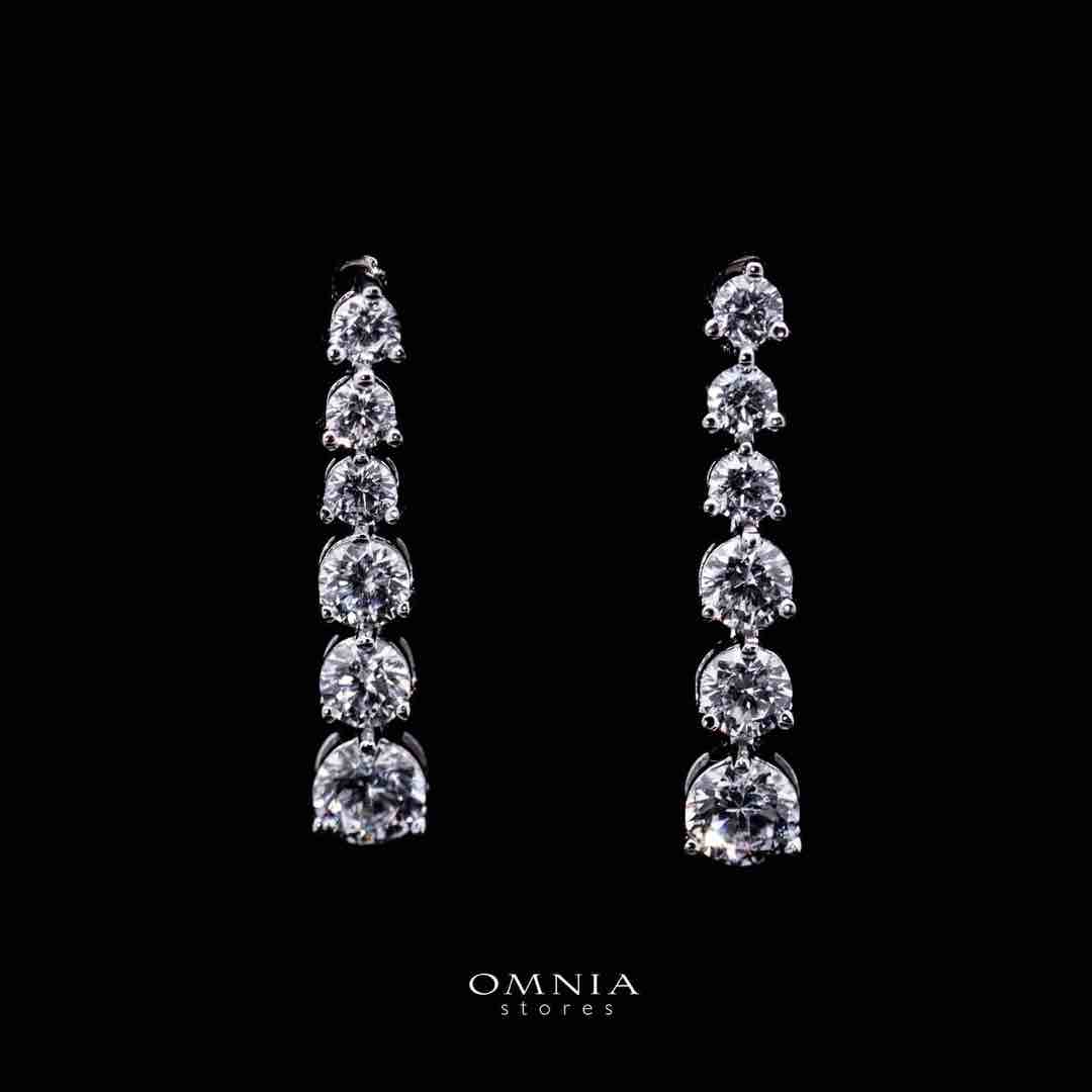Omnia Nafeesa White Tennis Necklace, Earrings and Bracelet Set in 925 Silver with High Quality Simulated Diamonds