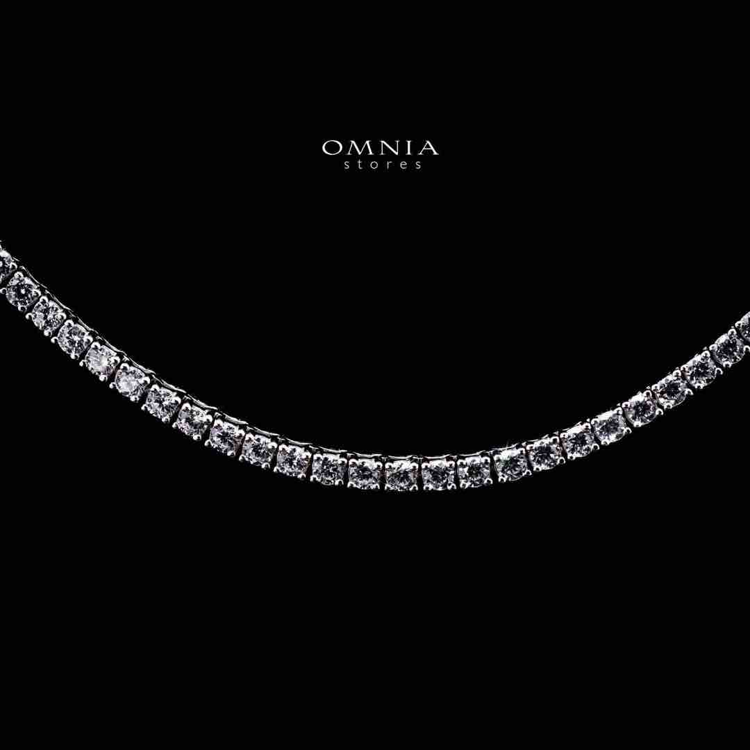 Omnia Raneeya White Tennis Necklace, Earrings and Bracelet Set in 925 Silver with High Quality Simulated Diamonds 2.5mm