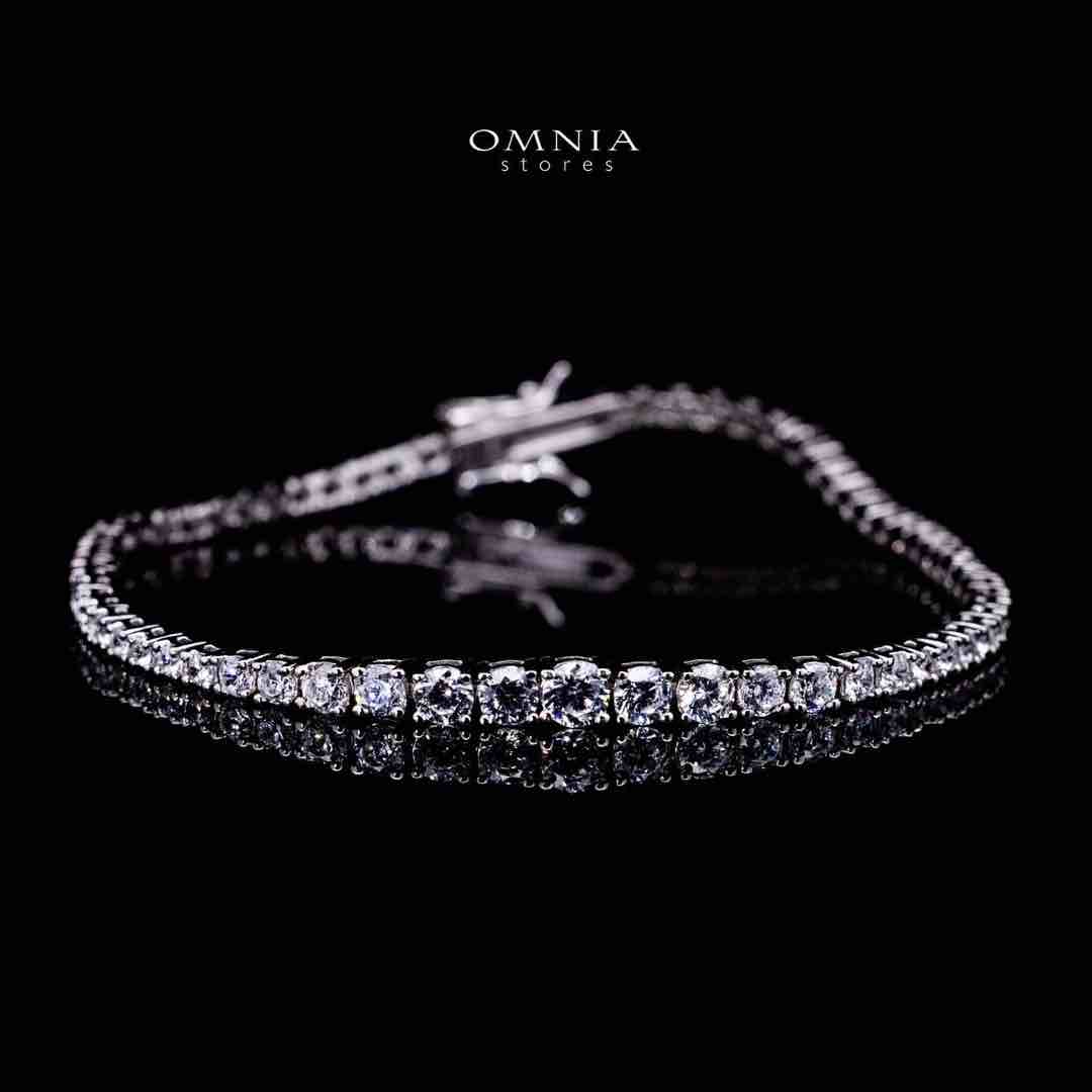Omnia Zoya White Tennis Necklace, Earrings and Bracelet Set in 925 Silver with High Quality Simulated Diamonds