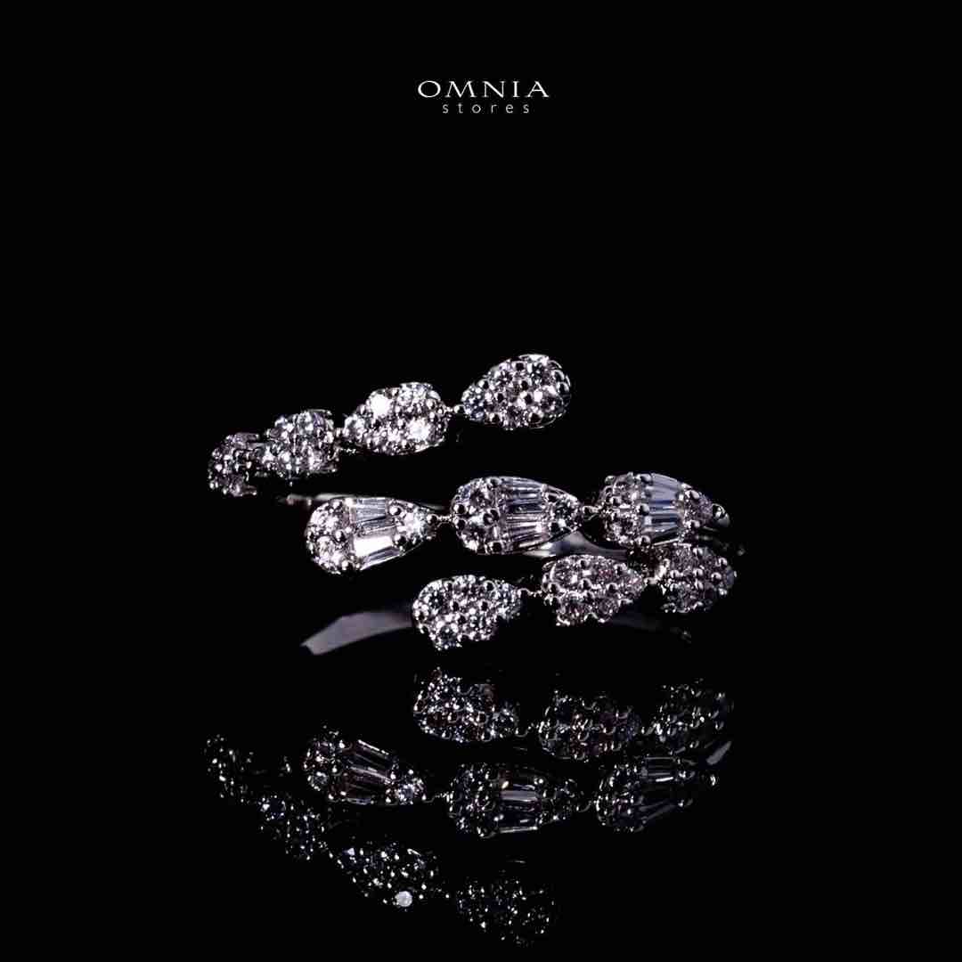 Omnia Samara Luxury White Bridal Full Set in High Quality Zircon Stone Rhodium Plated