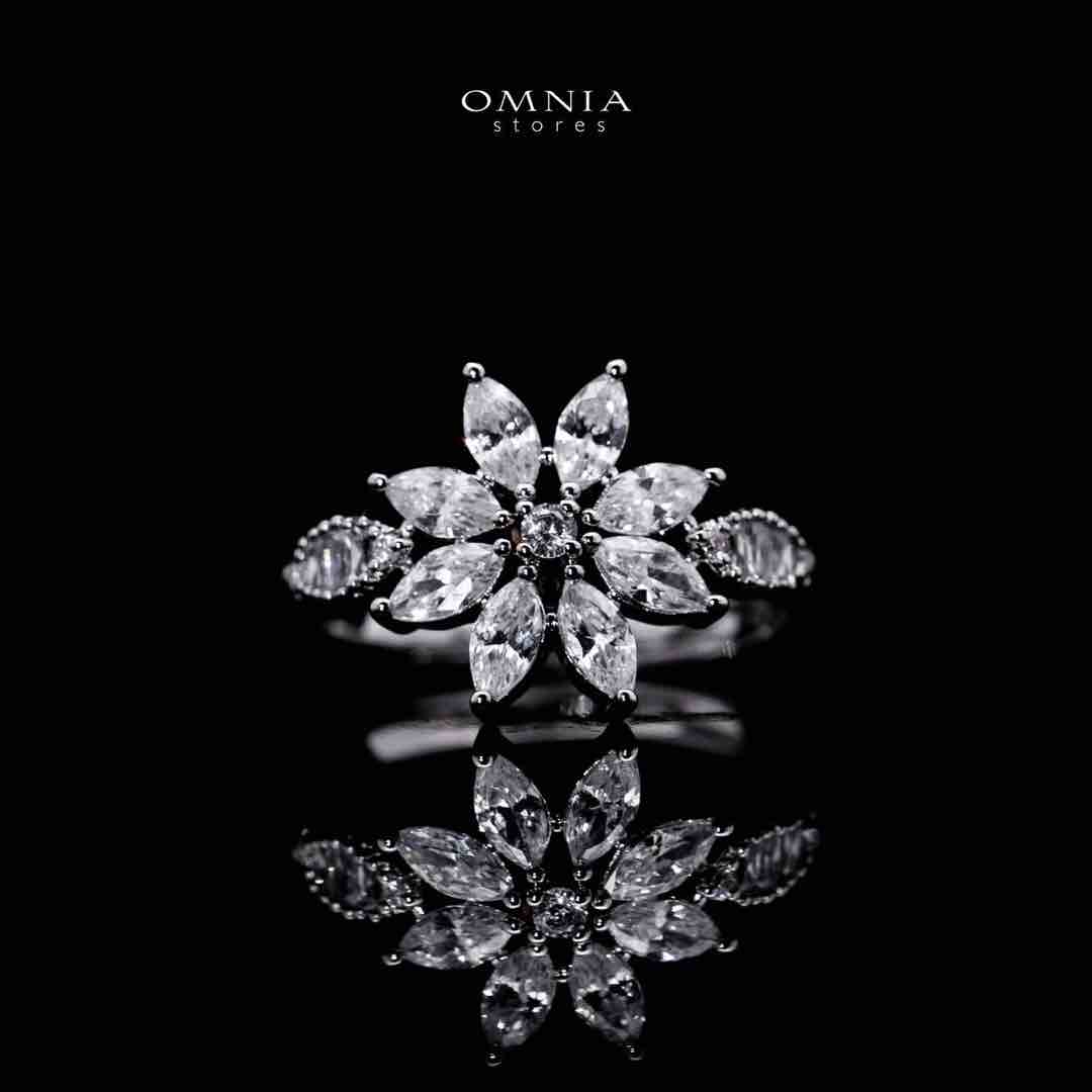 Omnia Zariah Luxury White Necklace, Earrings and Ring Set in High Quality Zircon Stone Rhodium Plated