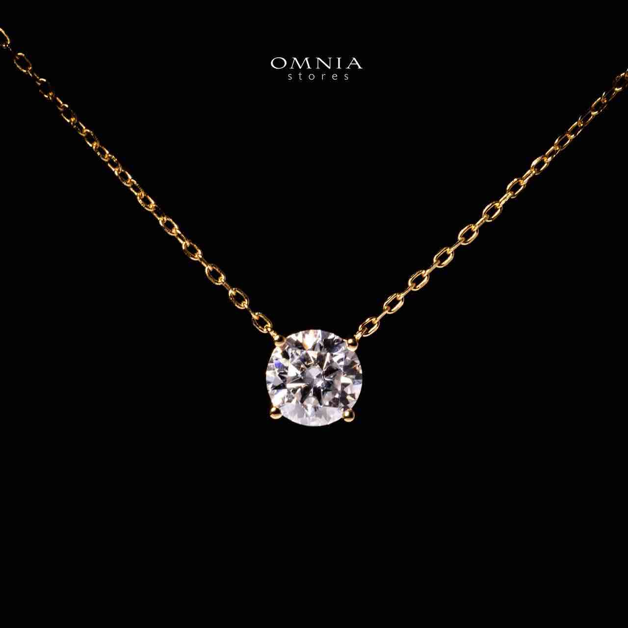 Emira Gold White Moissanite Stone PEndant Necklace With GRA Certified High Quality in 925 Silver 6.5mm 1Ct - OMNIASTORES UAE