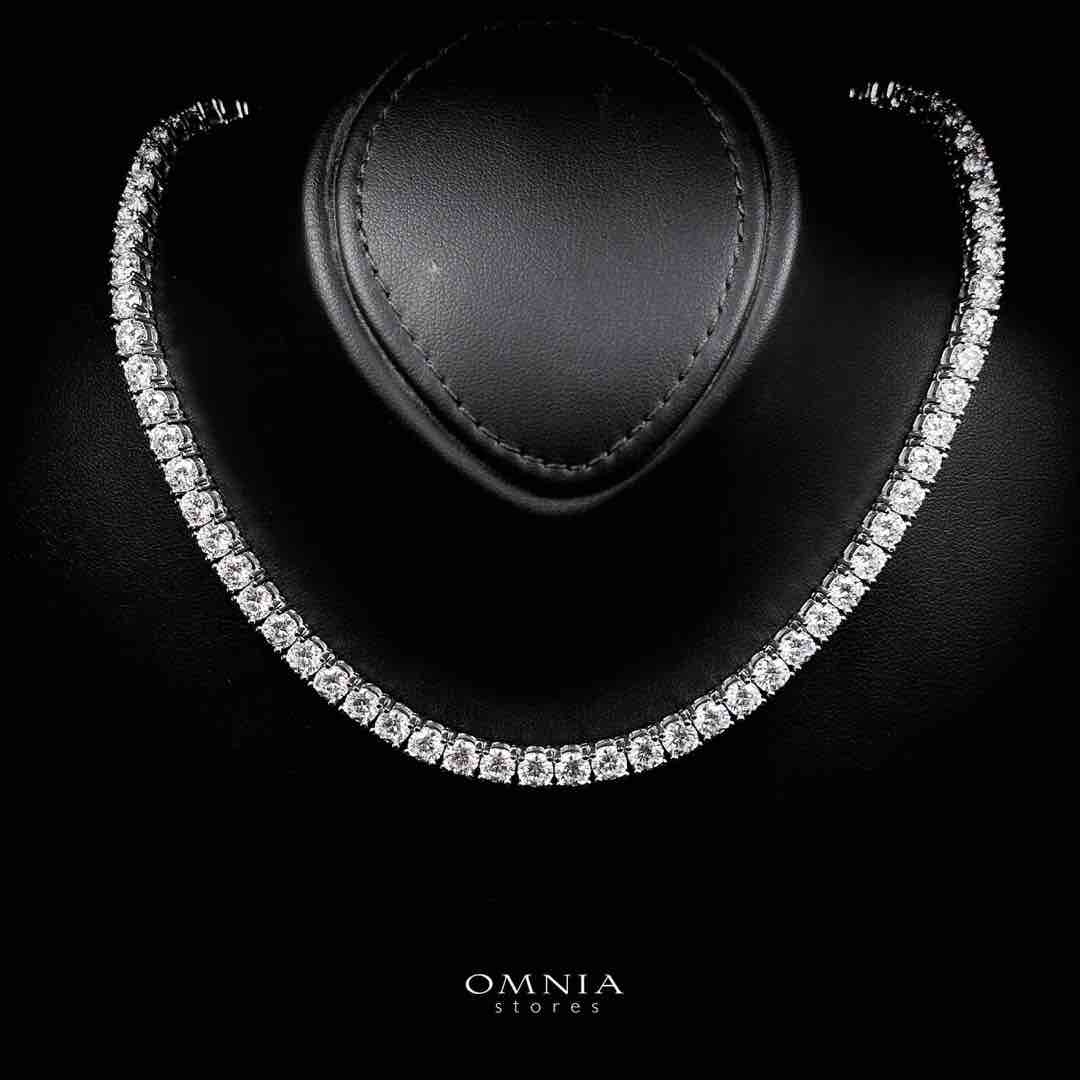 Omnia Mayada Tennis Necklace 925 Silver in GRA Certifited High Quality White Moissanite Stone 5mm