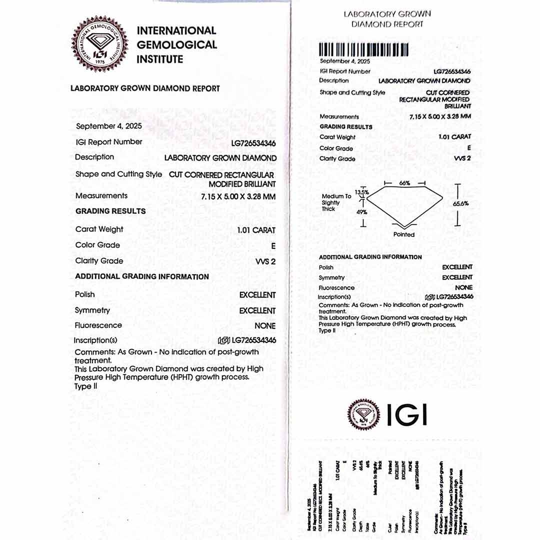 Omnia Siham White Ring 925 Silver High Quality IGI Certifited High Quality Lab Grown Stones 1.00ct