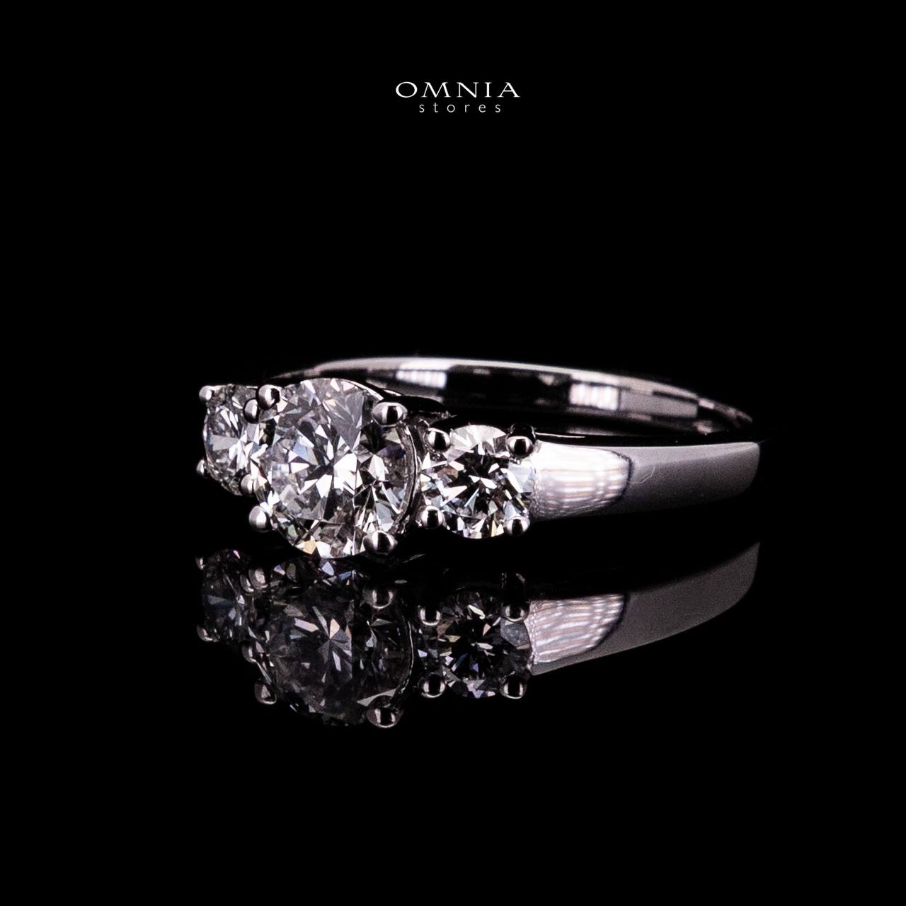Omnia Samiah White Ring 925 Silver High Quality IGI Certifited High Quality Lab Grown Stones 1.00ct