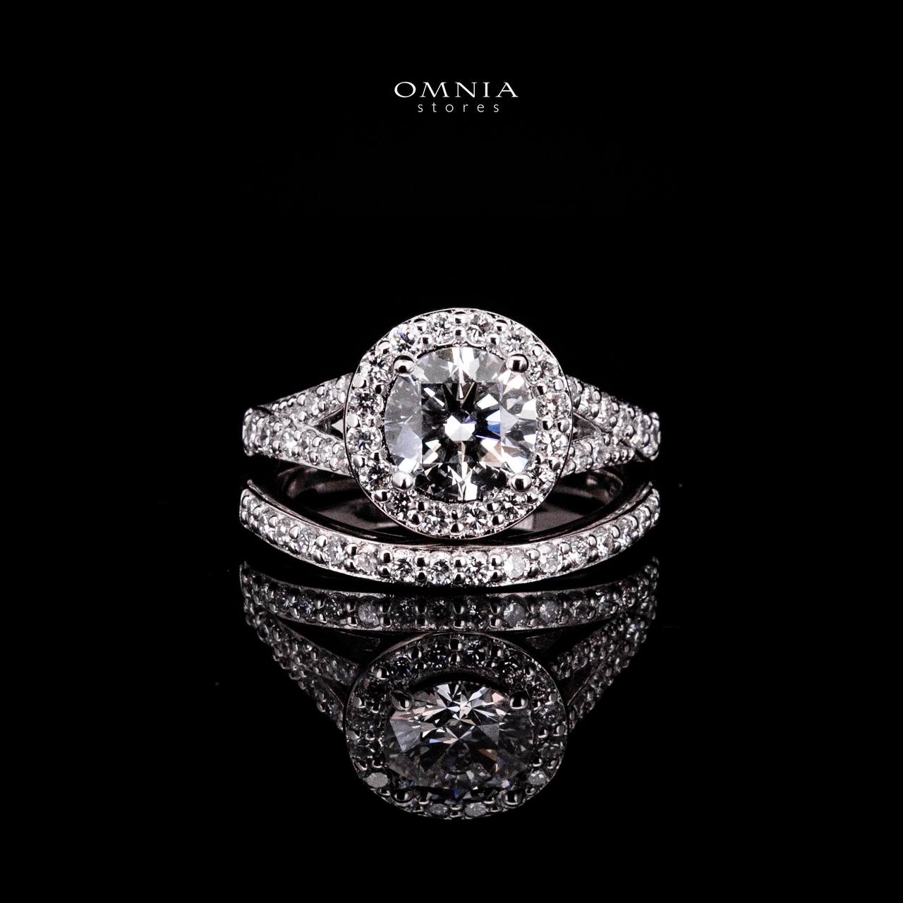 Omnia Mayar White Ring 925 Silver High Quality IGI Certifited High Quality Lab Grown Stones 1.3ct