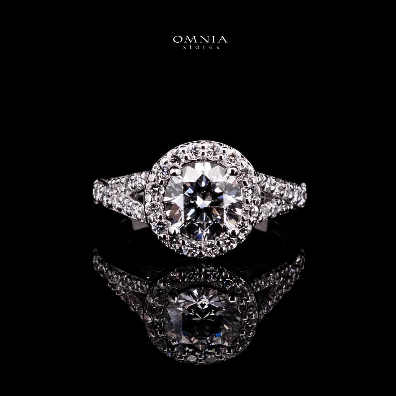 Omnia Mayar White Ring 925 Silver High Quality IGI Certifited High Quality Lab Grown Stones 1.3ct