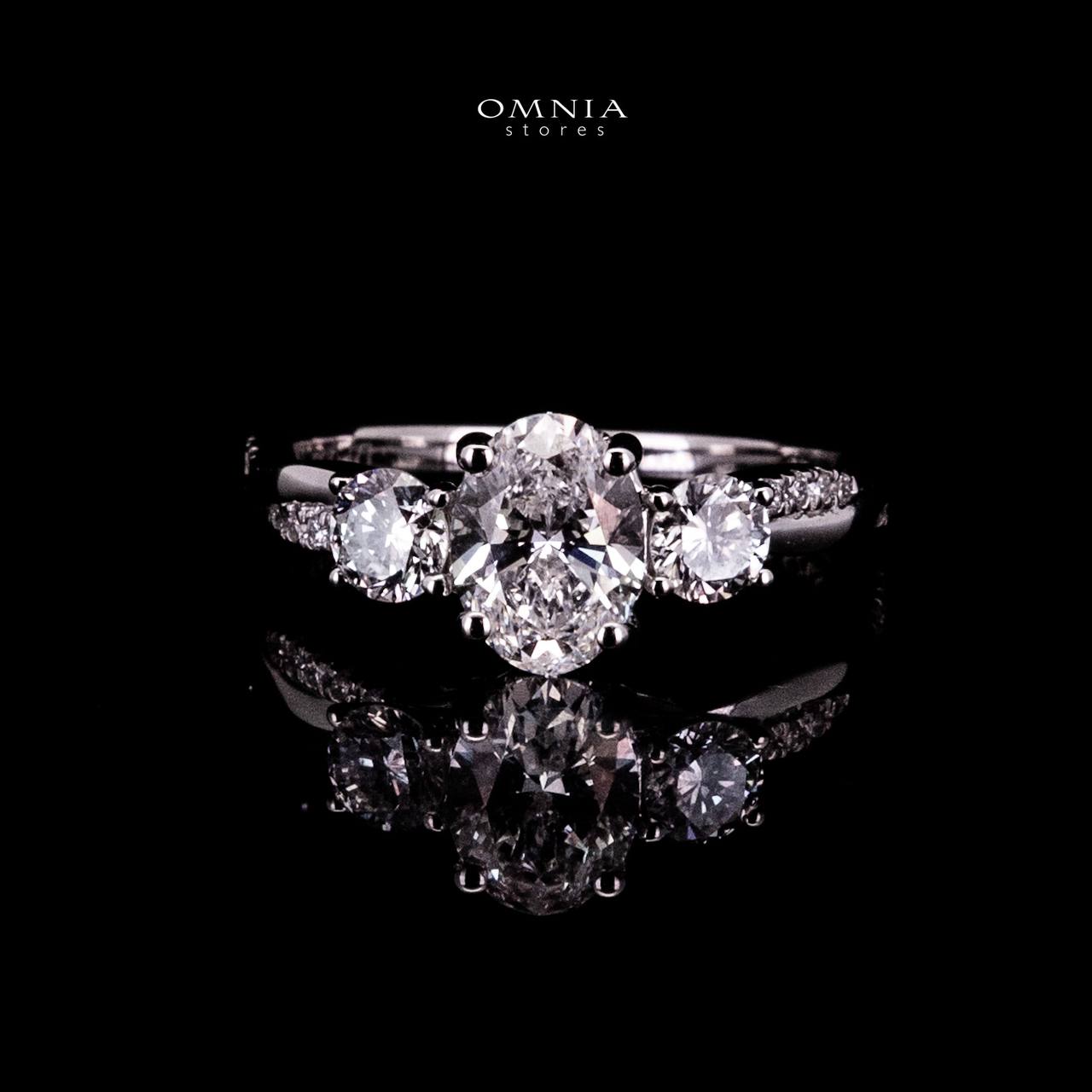 Omnia Jamyla White Ring With High Quality IGI Certifited High Quality Lab Grown Stones 1.00ct In 925 Silver