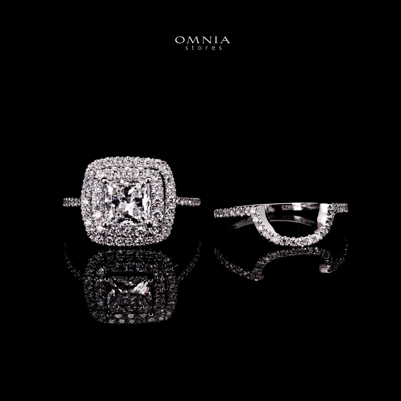 Omnia Siham White Ring 925 Silver High Quality IGI Certifited High Quality Lab Grown Stones 1.50ct