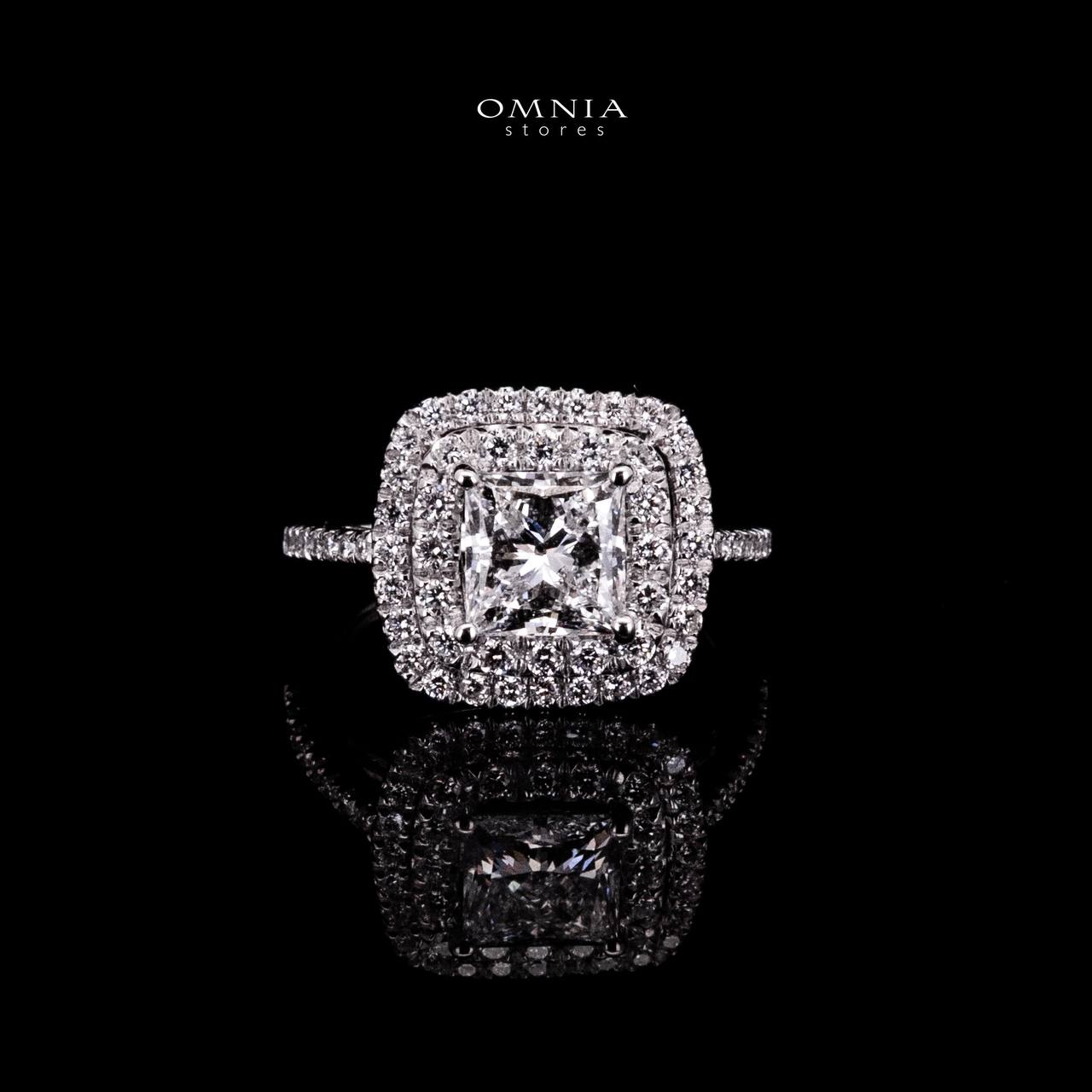 Omnia Siham White Ring 925 Silver High Quality IGI Certifited High Quality Lab Grown Stones 1.50ct