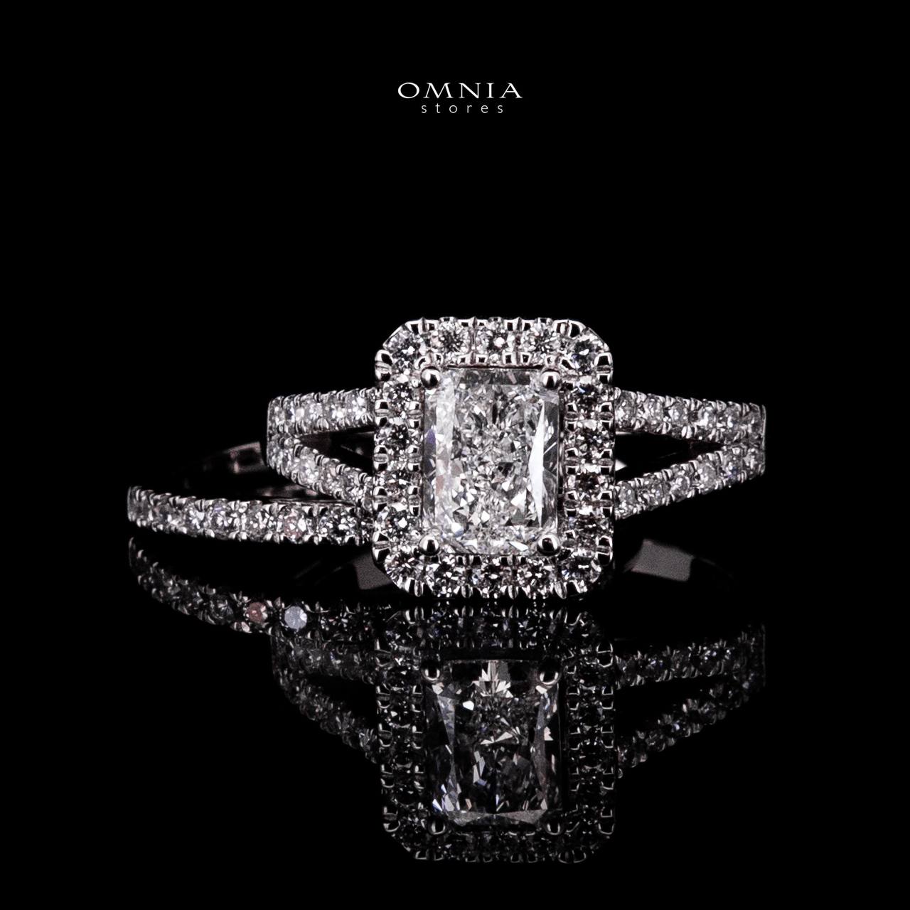 Omnia Siham White Ring 925 Silver High Quality IGI Certifited High Quality Lab Grown Stones 1.00ct