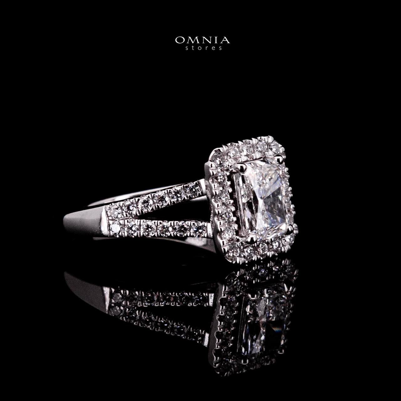 Omnia Siham White Ring 925 Silver High Quality IGI Certifited High Quality Lab Grown Stones 1.00ct