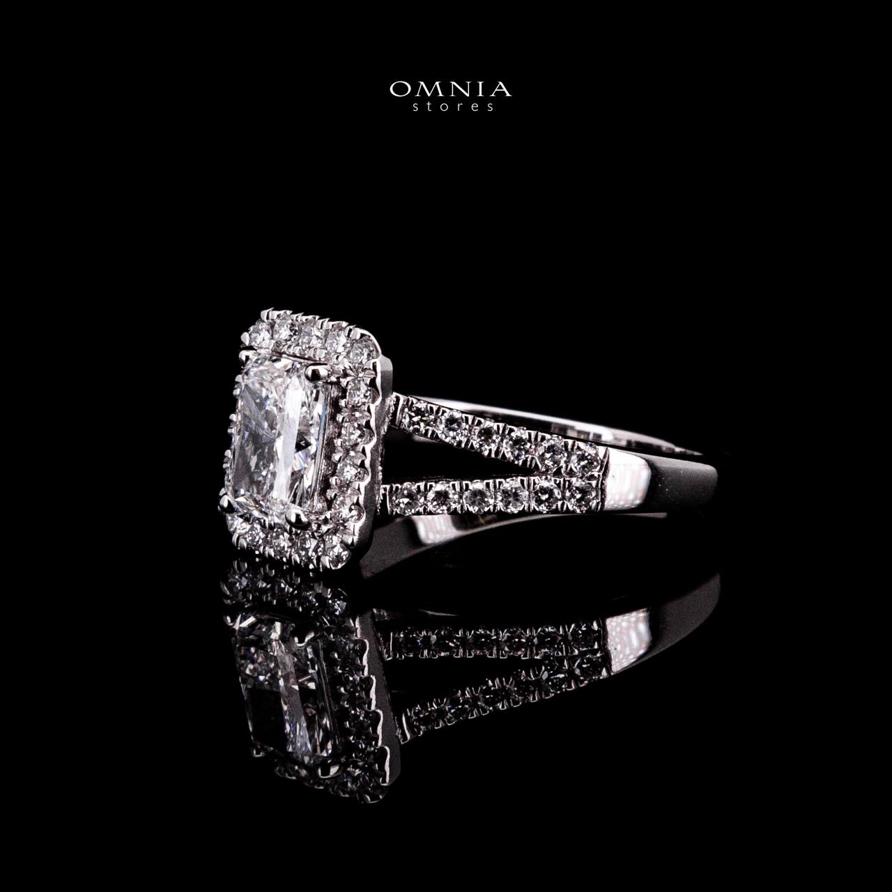 Omnia Siham White Ring 925 Silver High Quality IGI Certifited High Quality Lab Grown Stones 1.00ct