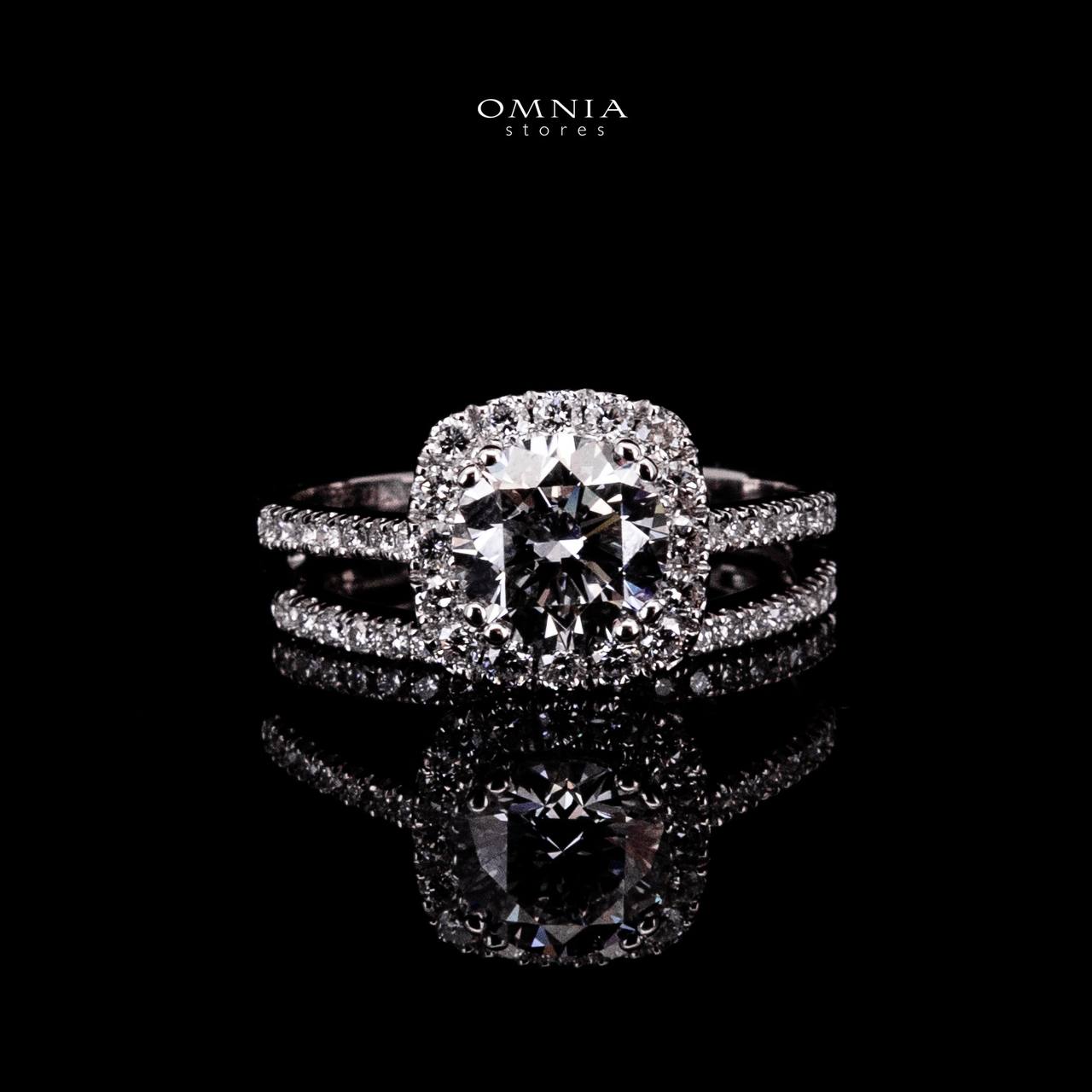 Omnia Neila White Ring 925 Silver High Quality IGI Certifited High Quality Lab Grown Stones 1.5ct