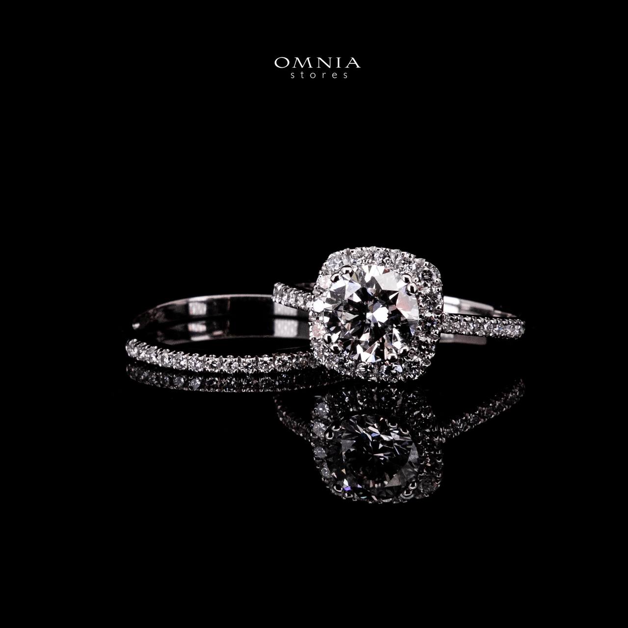 Omnia Neila White Ring 925 Silver High Quality IGI Certifited High Quality Lab Grown Stones 1.5ct