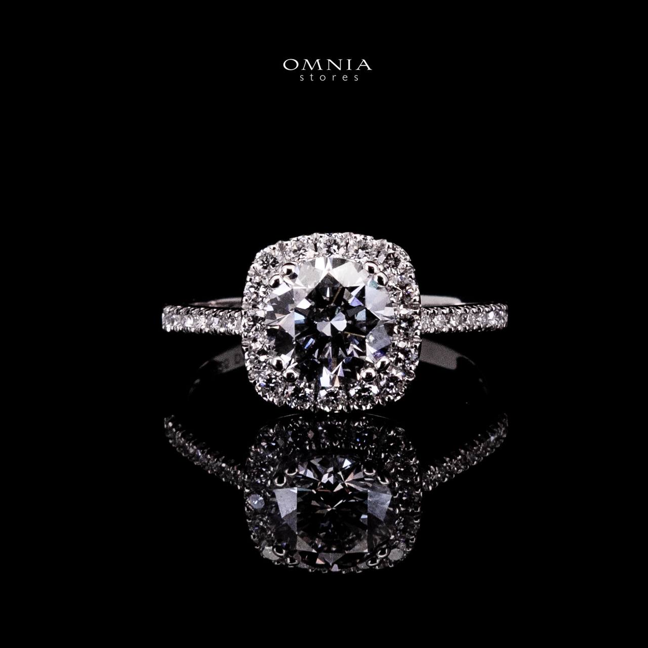 Omnia Neila White Ring 925 Silver High Quality IGI Certifited High Quality Lab Grown Stones 1.5ct