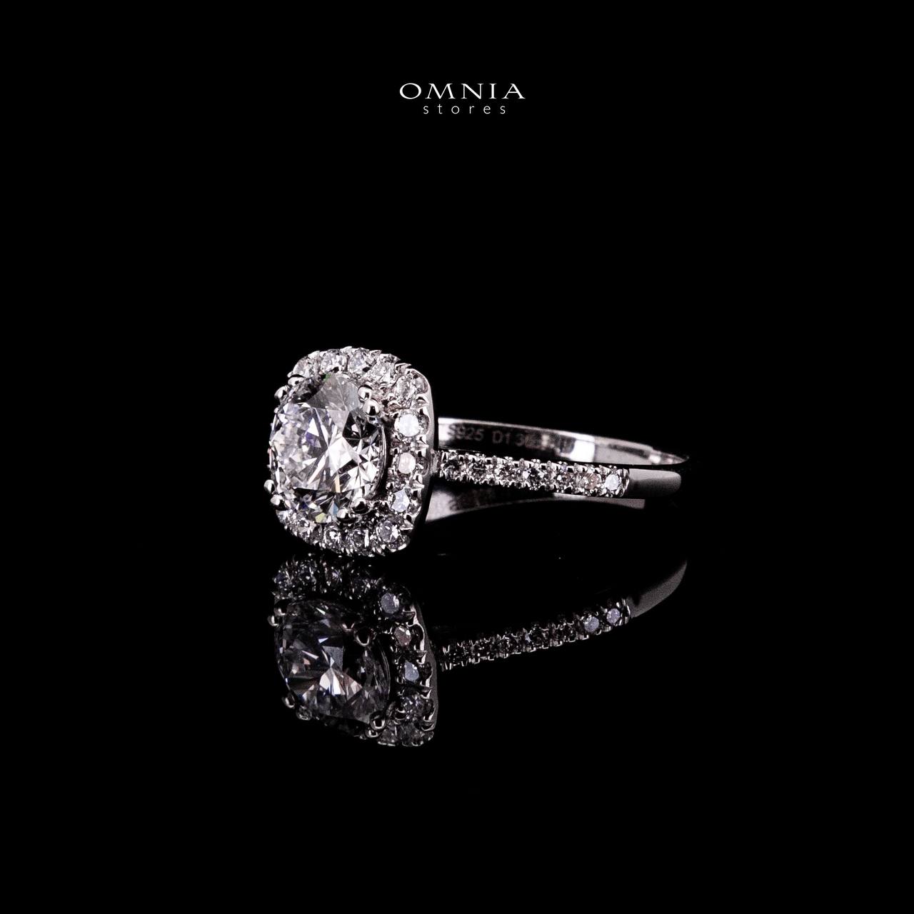 Omnia Neila White Ring 925 Silver High Quality IGI Certifited High Quality Lab Grown Stones 1.5ct