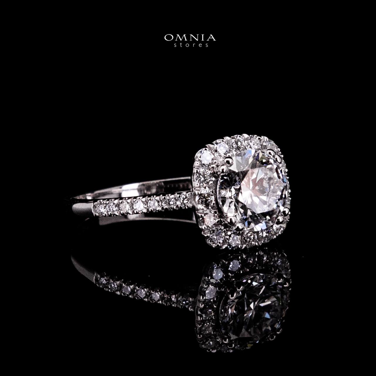 Omnia Neila White Ring 925 Silver High Quality IGI Certifited High Quality Lab Grown Stones 1.5ct