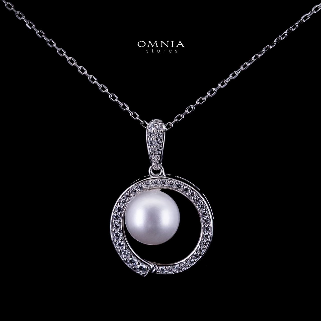 Omnia Afra Fresh Real Water Pearl Pendant Necklace 925 Silver High Quality Simulated diamonds