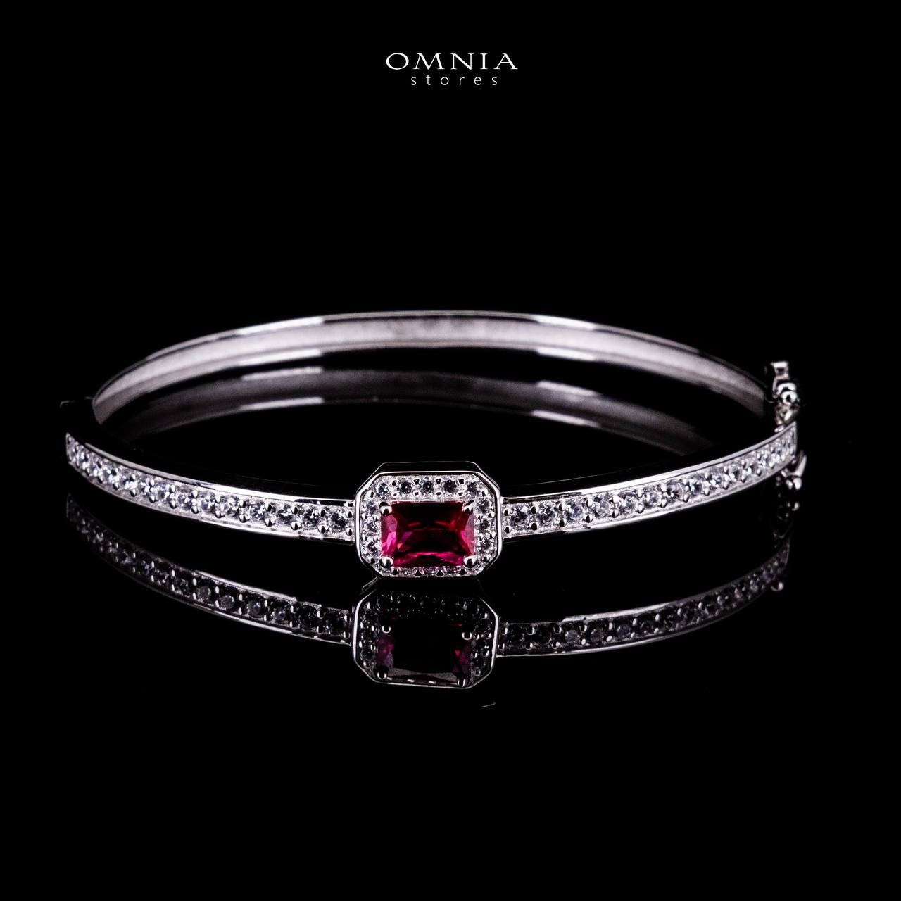 Omnia Ayrah Red Bangle in 925 Silver High Quality Simulated Diamonds - OMNIASTORES UAE