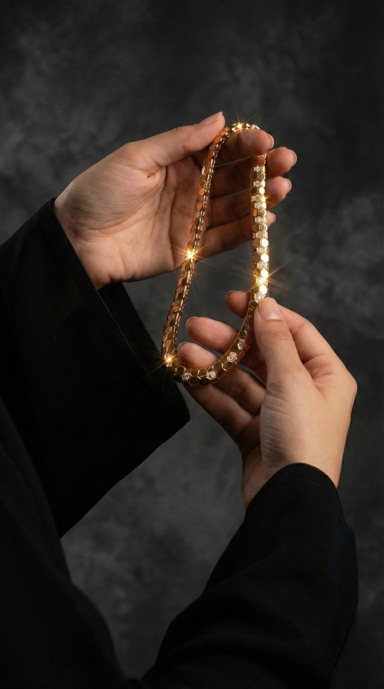 Omnia Aleeza Rose Gold Necklace With High Quality Lab Crafted Stones In 925 Silver