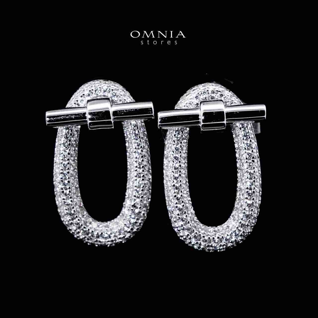 Omnia Najwa White Earrings With High Quality Certified Lab Crafted Stones In 925 Silver
