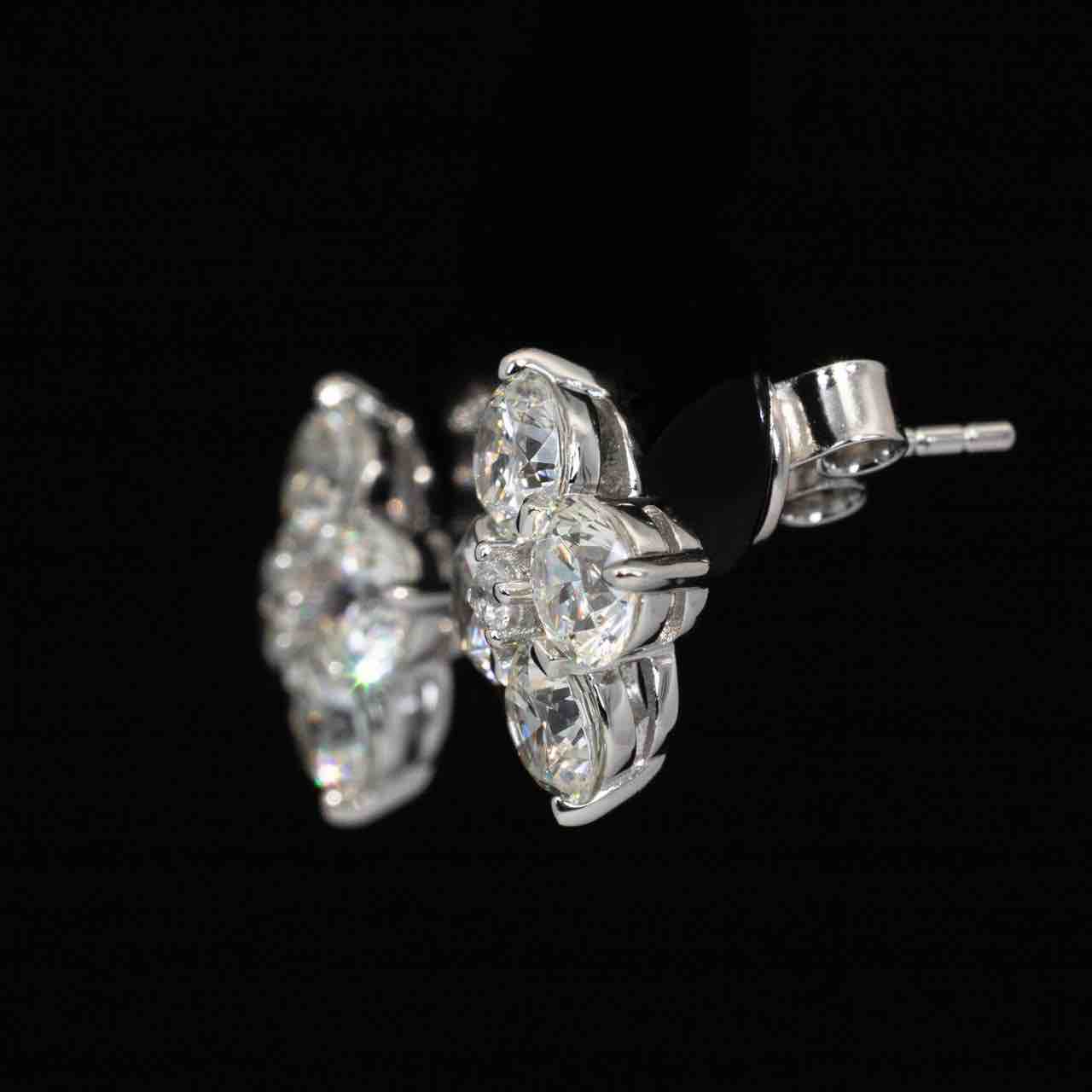 Omnia Azia Round Earrings With High Quality Certified Lab Crafted Stones In 925 Silver