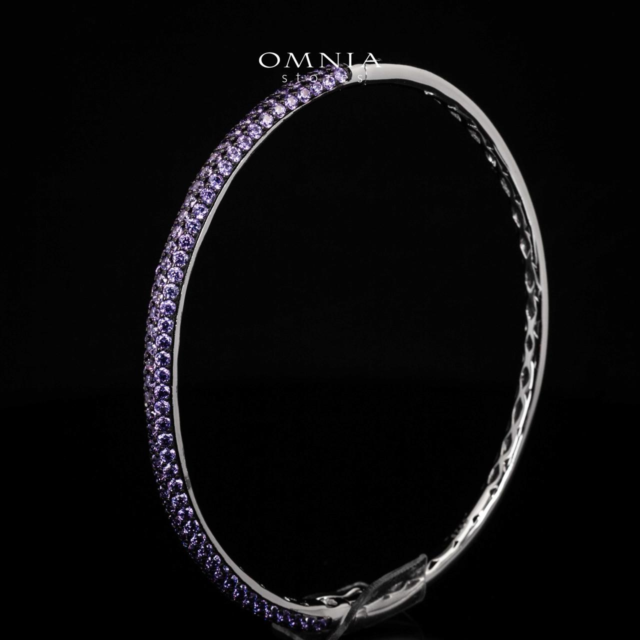 Omnia Zenah White Bangle With High Quality Simulated Diamonds in 925 Silver - OMNIASTORES UAE
