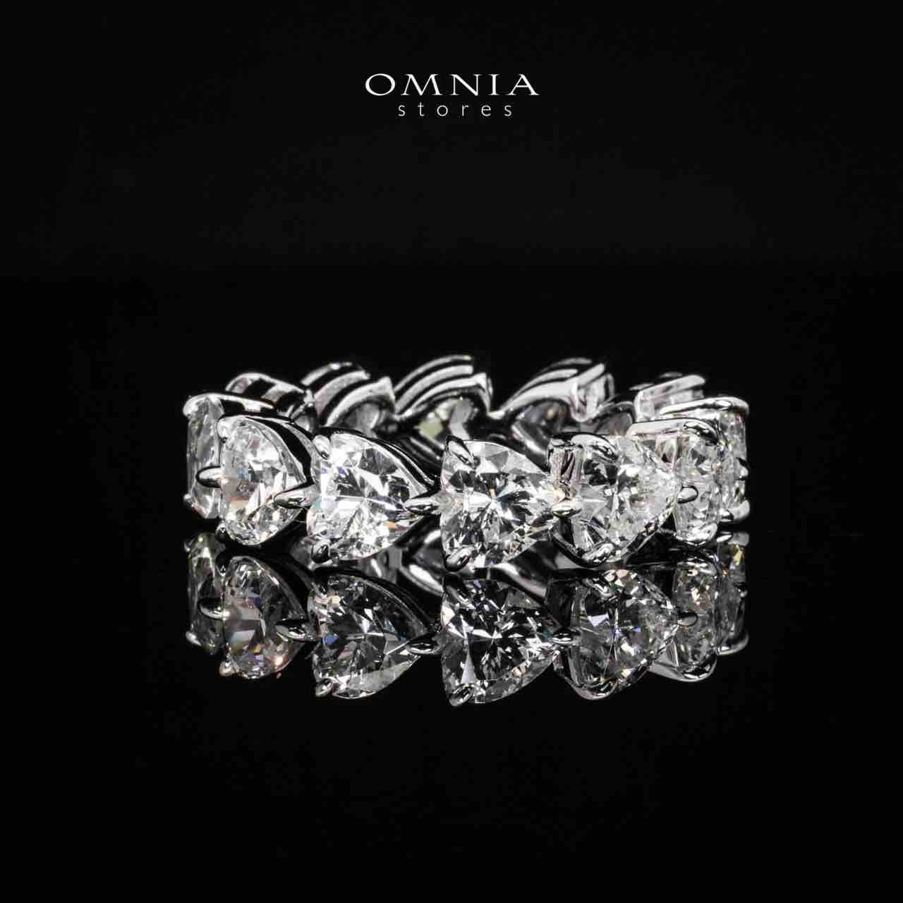 Omnia Adira Heart Ring With High Quality Lab Crafted Stones In 925 Silver
