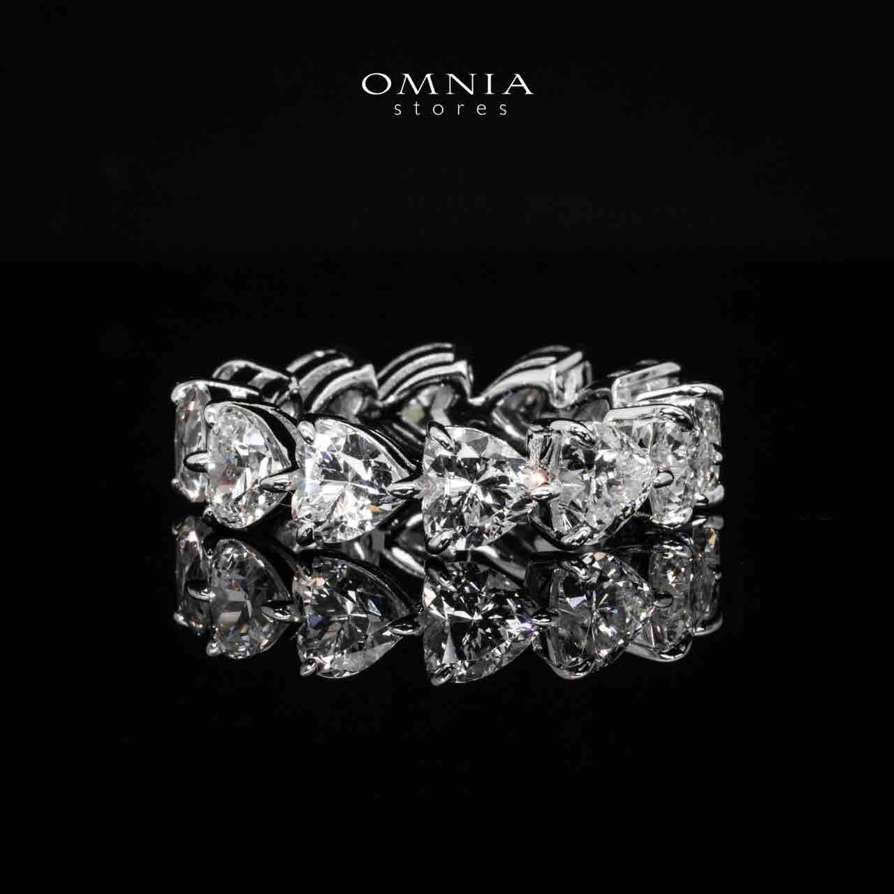 Omnia Adira Heart Ring With High Quality Lab Crafted Stones In 925 Silver - OMNIASTORES UAE