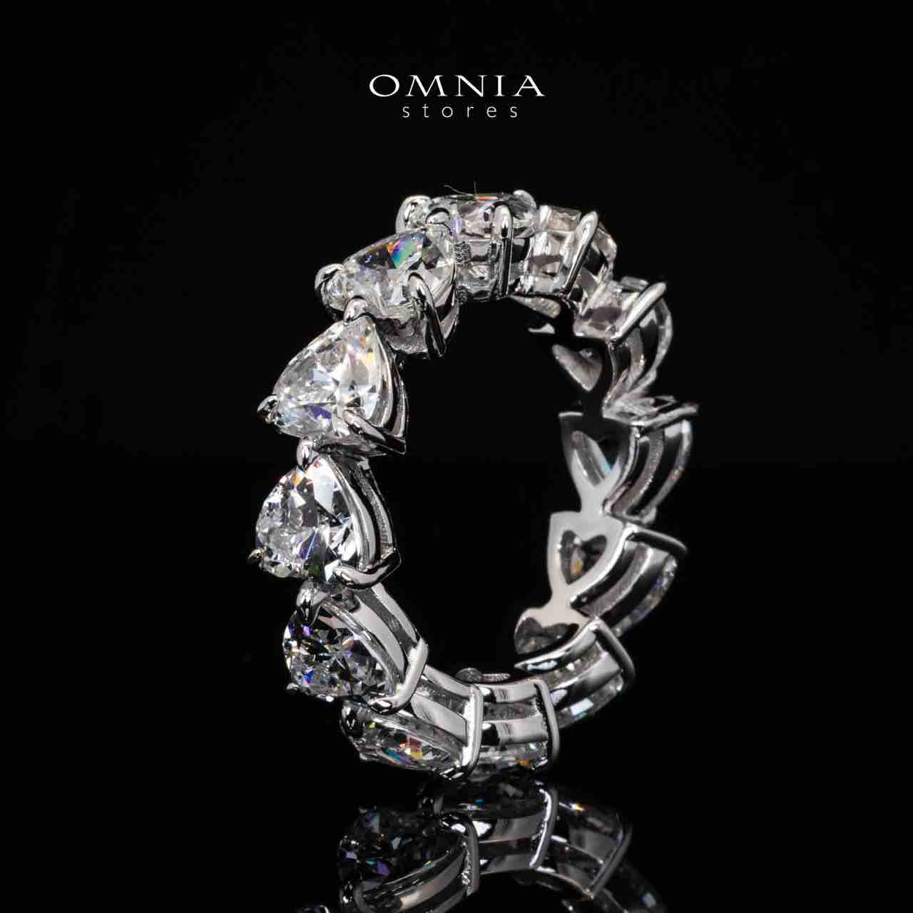 Omnia Adira Heart Ring With High Quality Lab Crafted Stones In 925 Silver - OMNIASTORES UAE