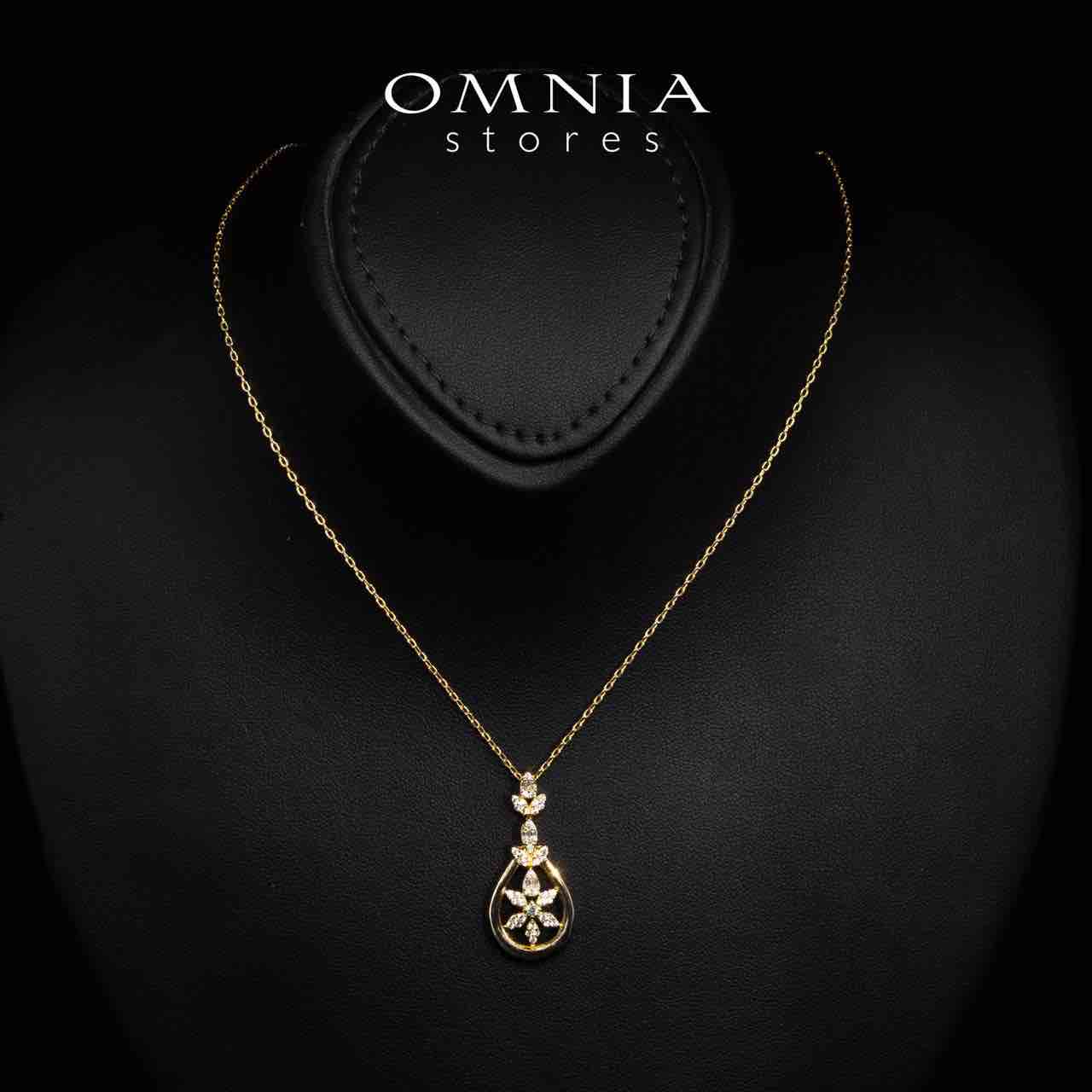 Omnia Erica Gold Necklace, Earrings and Ring Set in High Quality Rhodium Plated Zircon Stones - OMNIASTORES UAE