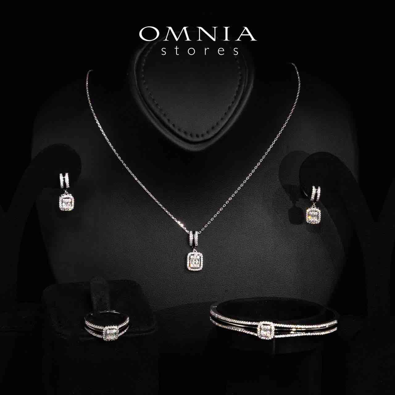 Omnia Mazie White Pearl Full Set in High Quality Rhodium Plated Zircon Stones - OMNIASTORES UAE