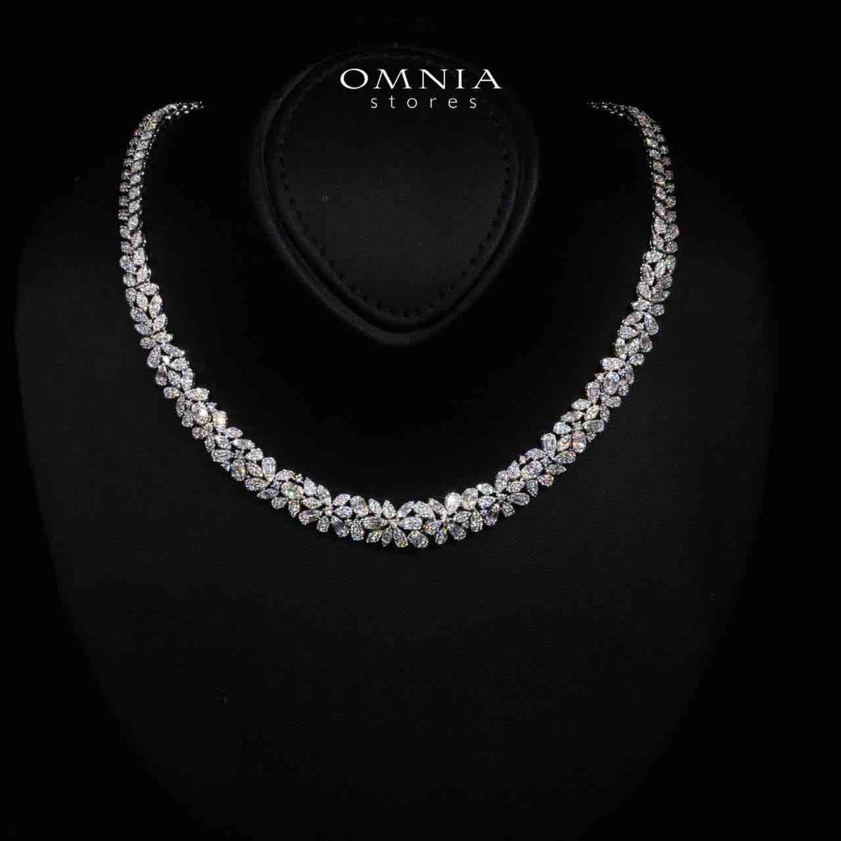 Omnia Asia White Luxury Bridal Full Set in High Quality Zircon Stone in Rhodium Plated (18cm available in ksa) - OMNIASTORES UAE