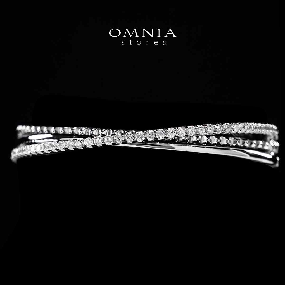 Omnia Suhair Twisted Silver Bangle In 925 Silver High Quality Certified Lab Crafted Stones