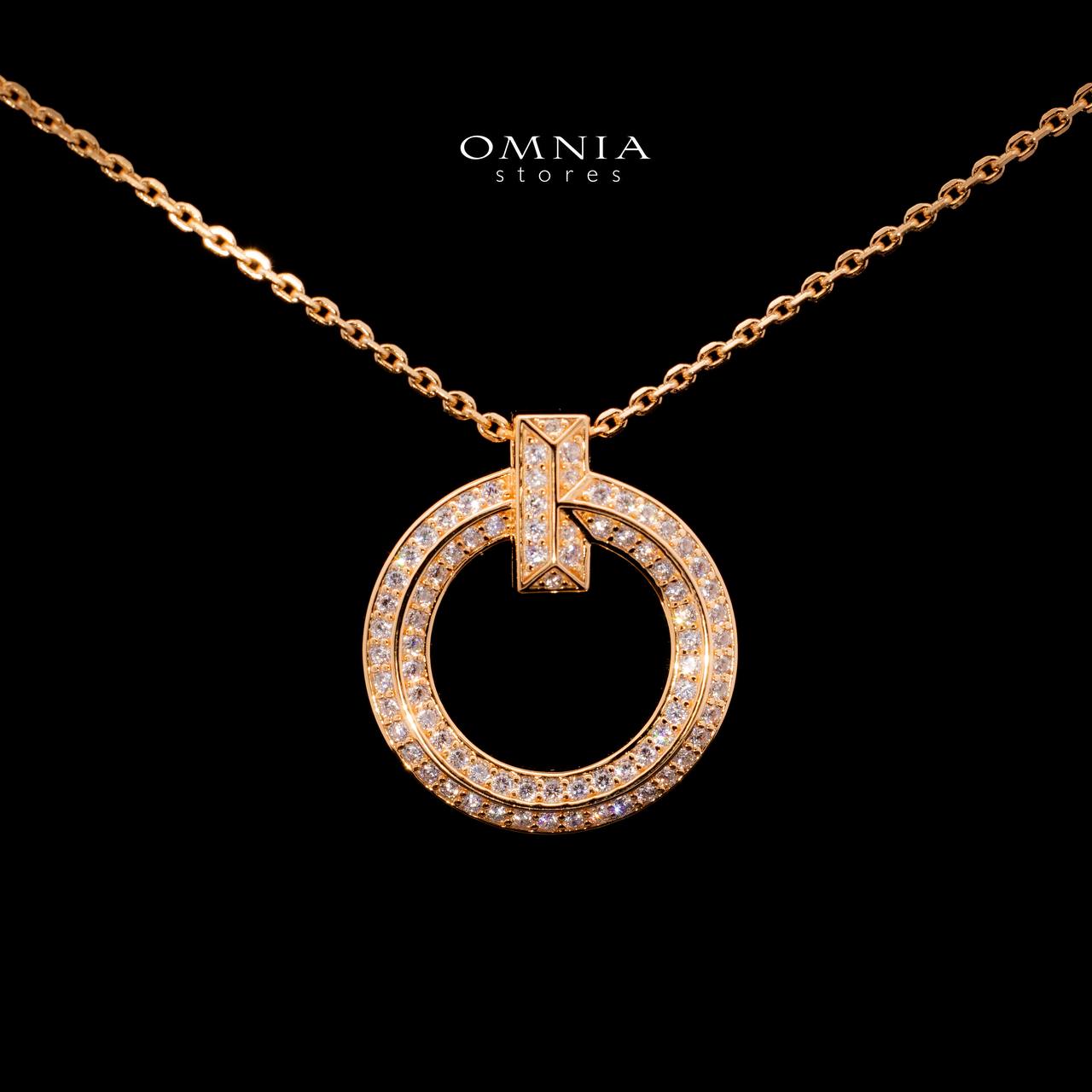 Omnia Sakina Rose Glod Pendant Necklace In 925 Silver High Quality Certified Lab Crafted Stones - OMNIASTORES UAE