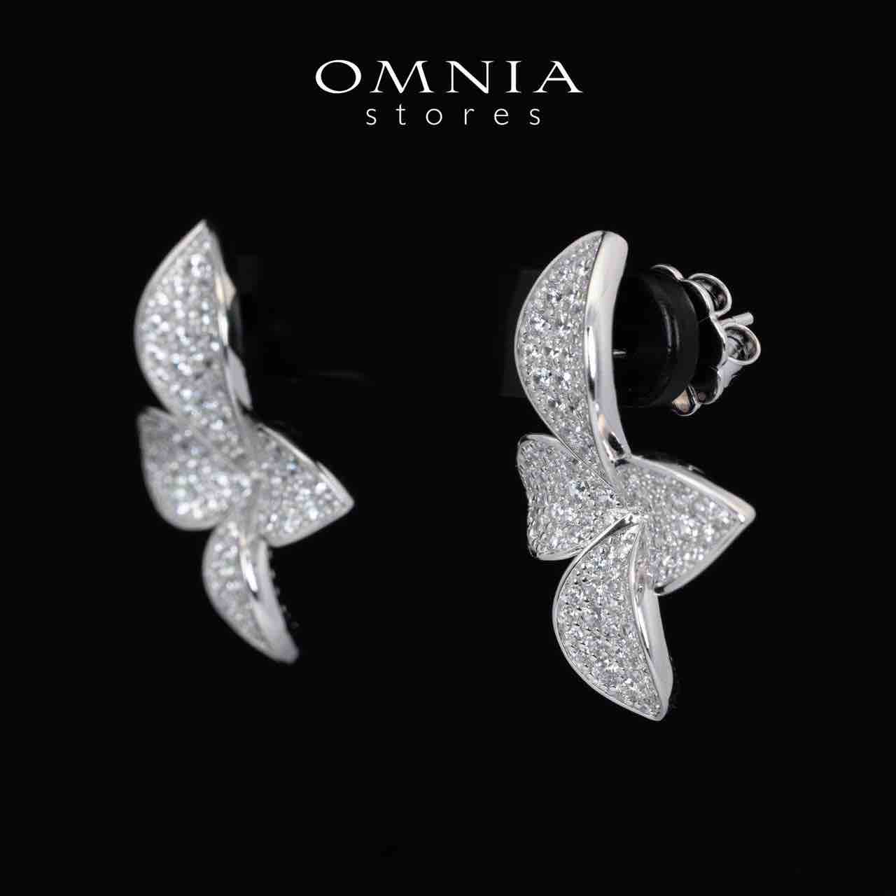 Omnia Zaynab White Floral Earrings With Certified High Quality Lab Crafted Stones In 925 Silver 2.7ct - OMNIASTORES UAE