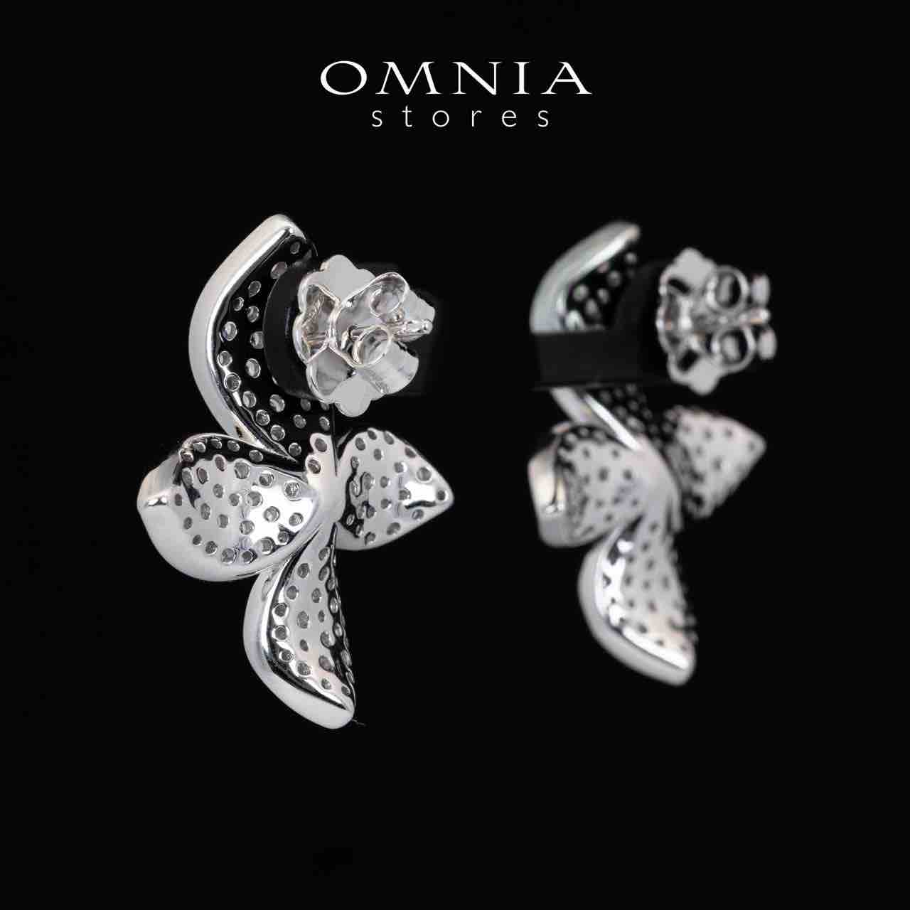 Omnia Zaynab White Floral Earrings With Certified High Quality Lab Crafted Stones In 925 Silver 2.7ct - OMNIASTORES UAE