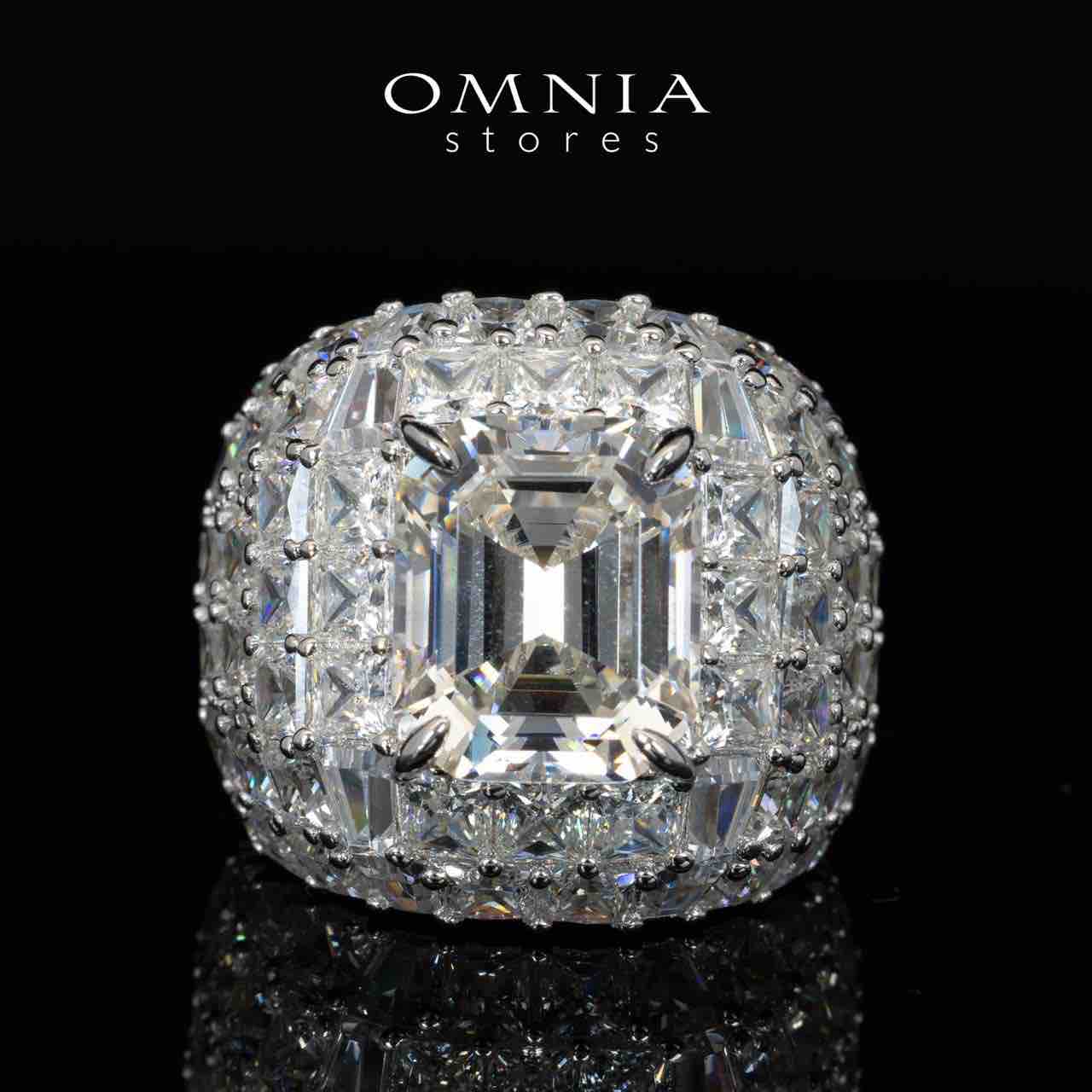 Omnia Serene White Ring With High Quality Certified Lab Crafted Stones In 925 Silver 8ct