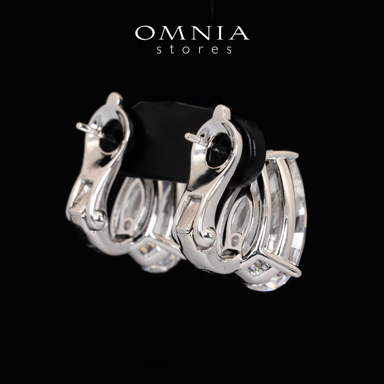 Omnia Amya White Pear Cut Clip Earrings With High Quality Certified Lab Crafted Stones In 925 Silver 6ct
