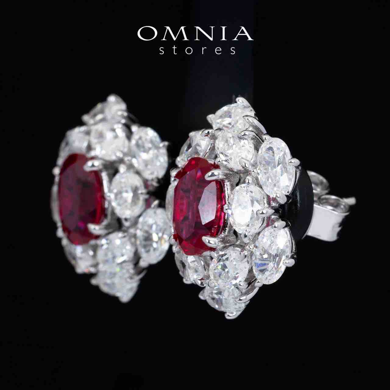 Omnia Liyana White and Red Drop Earrings With High Quality Certified Lab Crafted Stones In 925 Silver 11.51ct - OMNIASTORES UAE