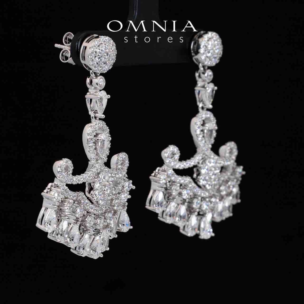 Omnia Aamal White Drop Earrings With High Quality Certified Lab Crafted Stones In 925 Silver 11.9ct - OMNIASTORES UAE