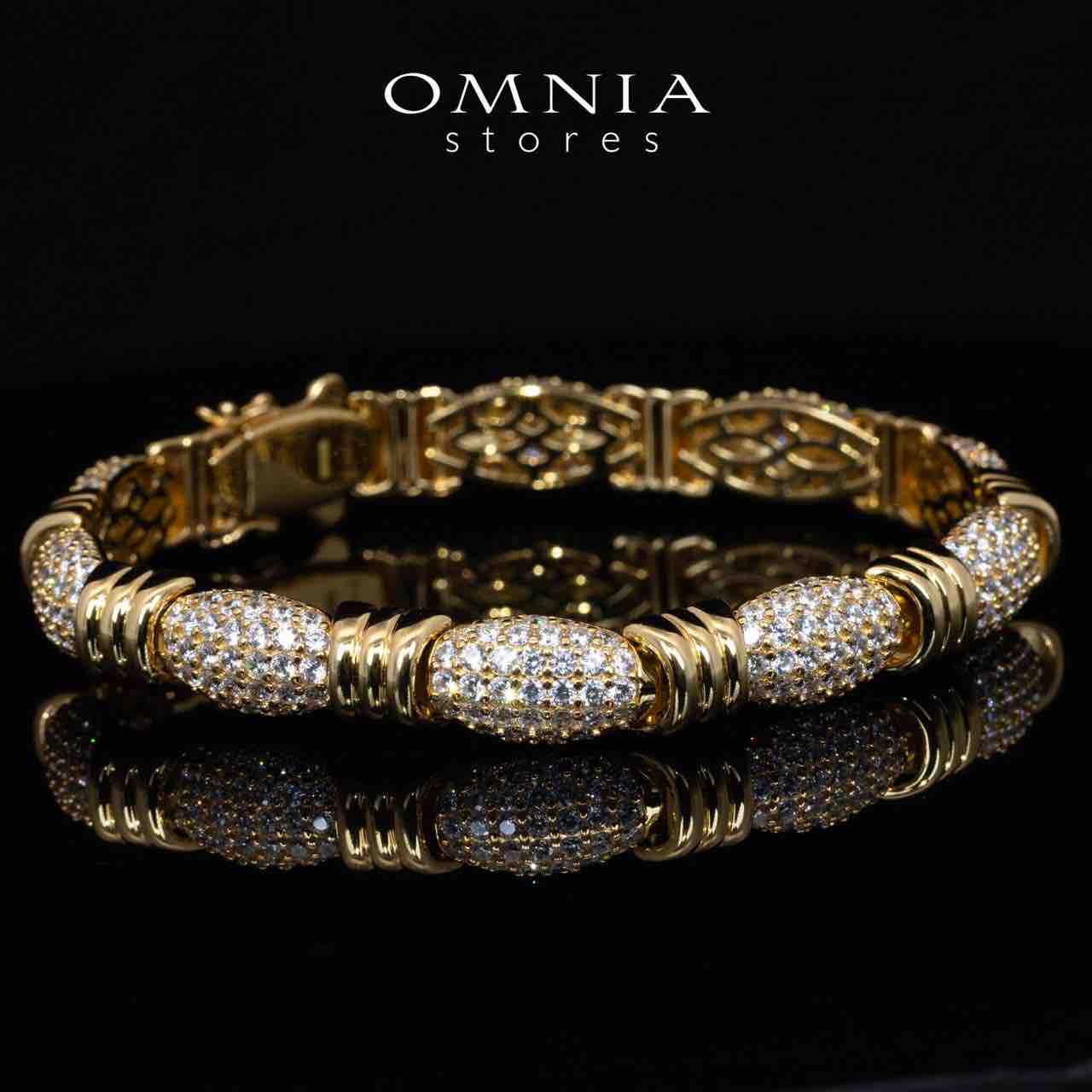 Omnia Tillie Gold Bracelet With High Quality Certified Lab Crafted Stones In 925 Silver 12.6ct