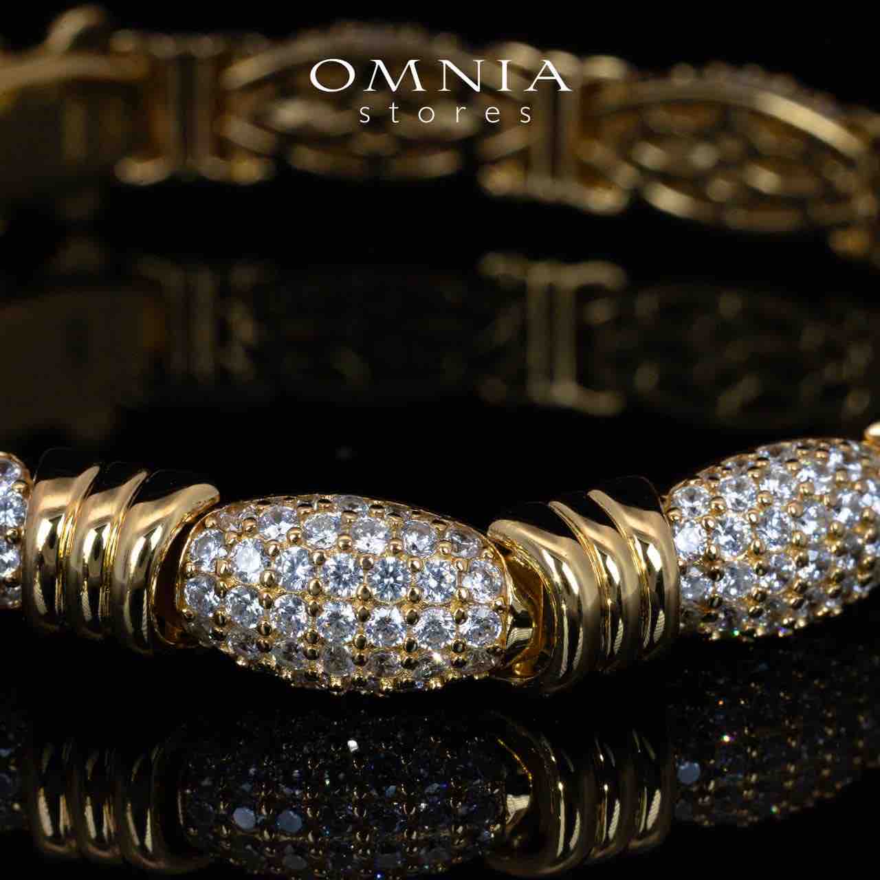 Omnia Tillie Gold Bracelet With High Quality Certified Lab Crafted Stones In 925 Silver 12.6ct
