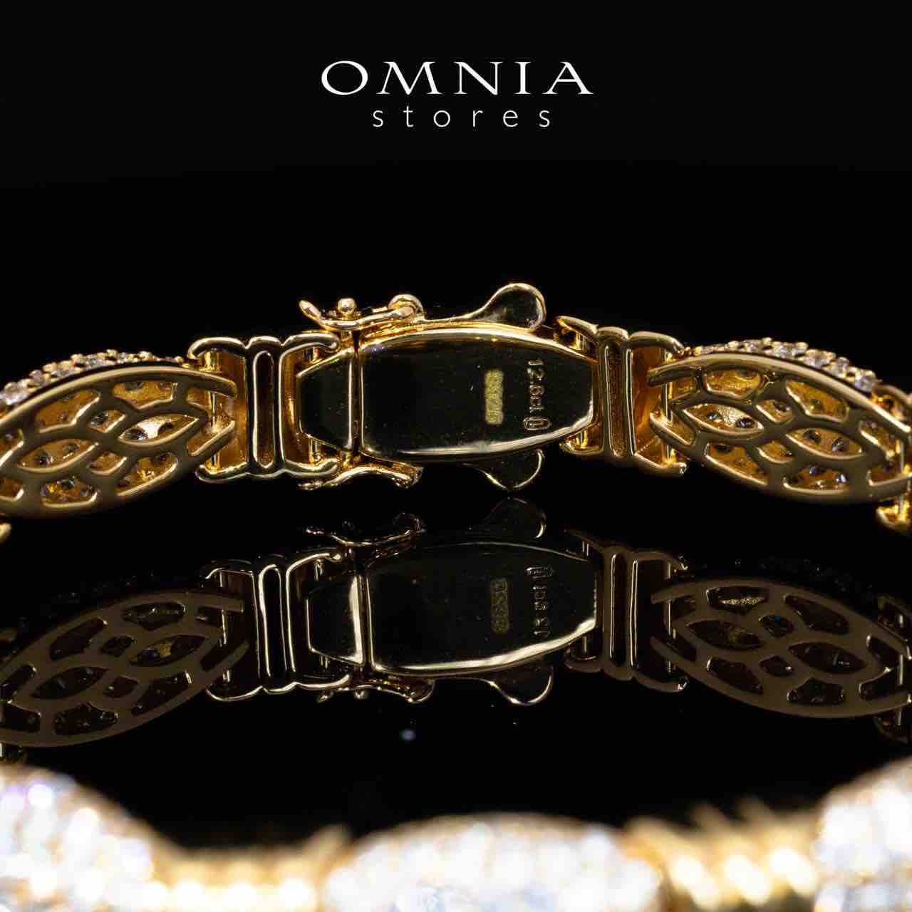 Omnia Tillie Gold Bracelet With High Quality Certified Lab Crafted Stones In 925 Silver 12.6ct