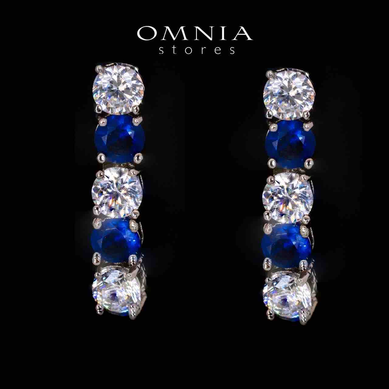 Omnia Hessa Blue and Whte Luxury Bridal Full Set in High Quality Simulated Diamonds - OMNIASTORES UAE