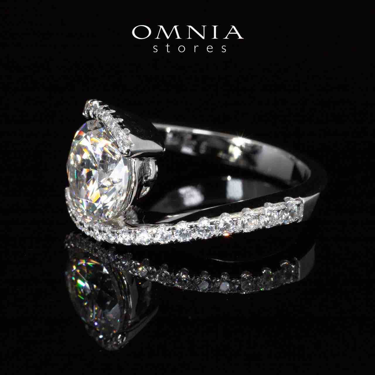Omnia Jamiyah White High Quality Certified Lab Crafted Stone Ring In 925 Silver 3ct